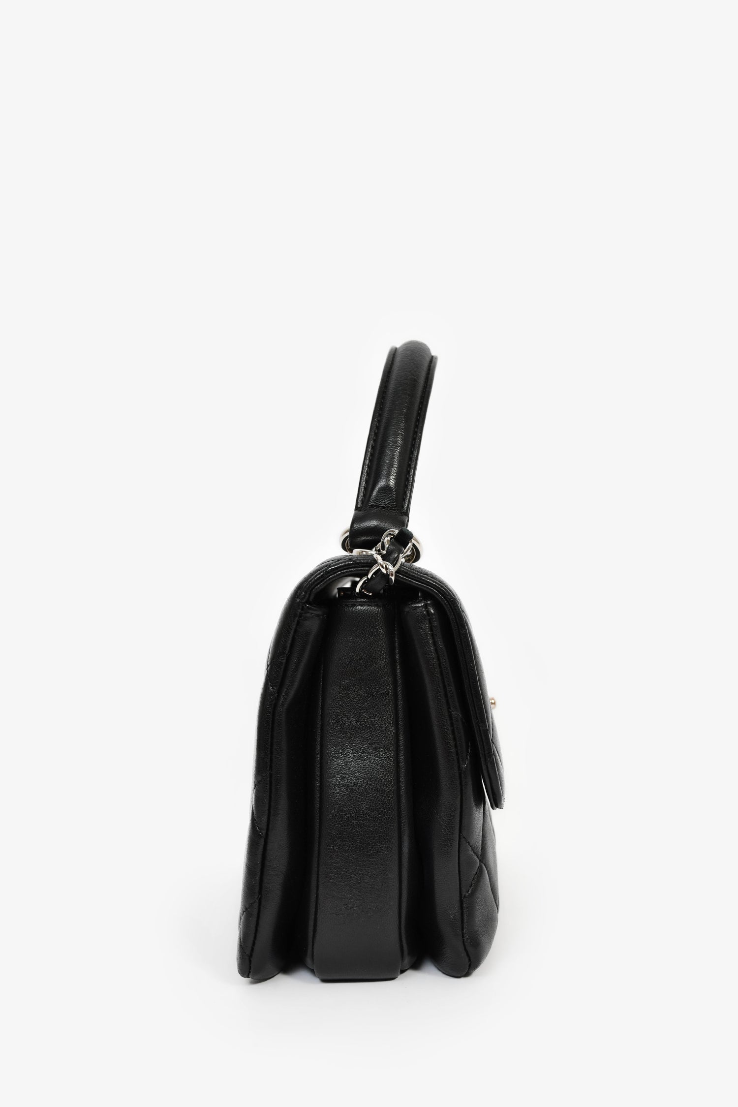 Pre-Loved Chanel™ 2017 Black Lambskin Leather Trendy Top Handle Bag