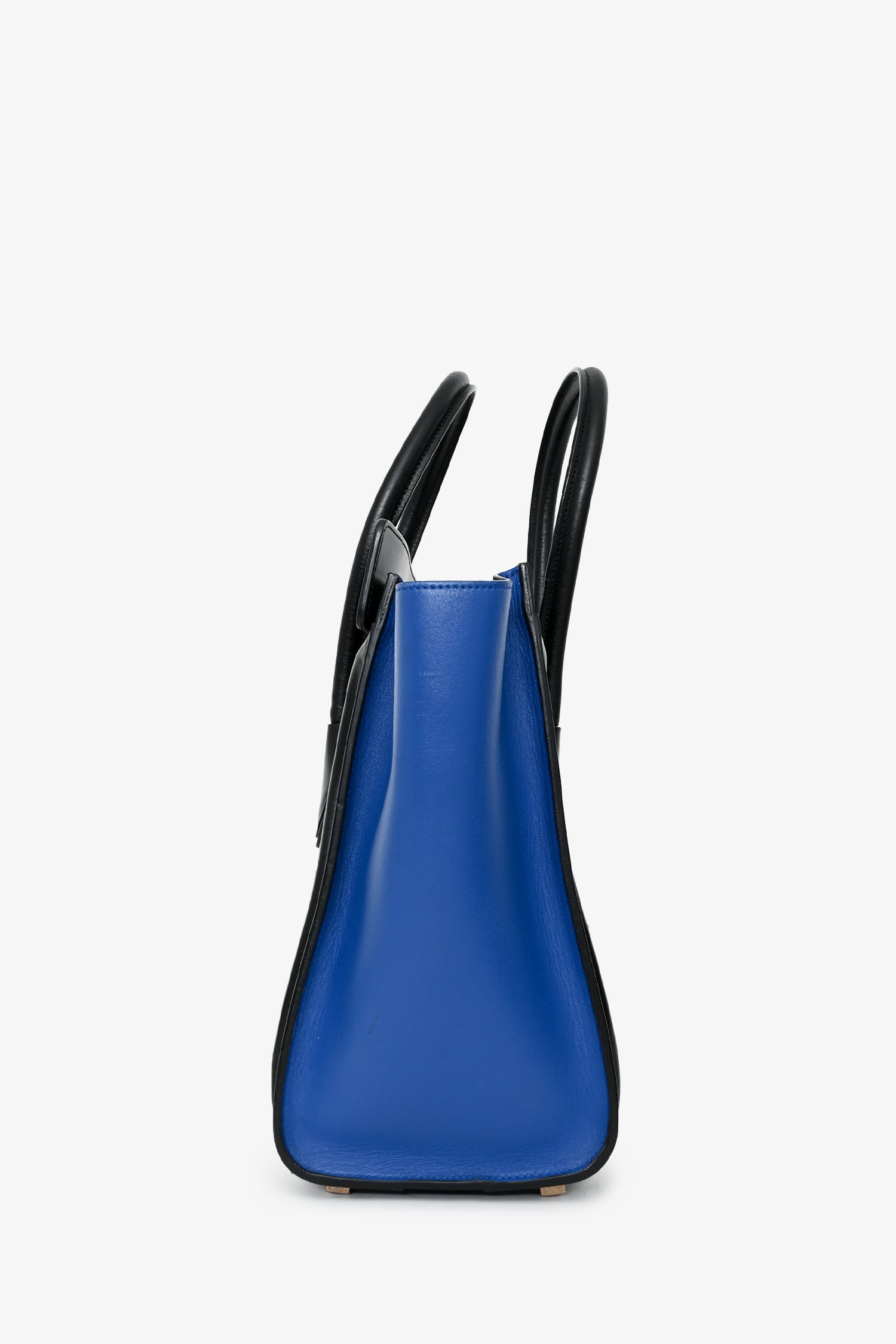 Celine Black/Blue/Taupe Leather Micro Luggage Bag