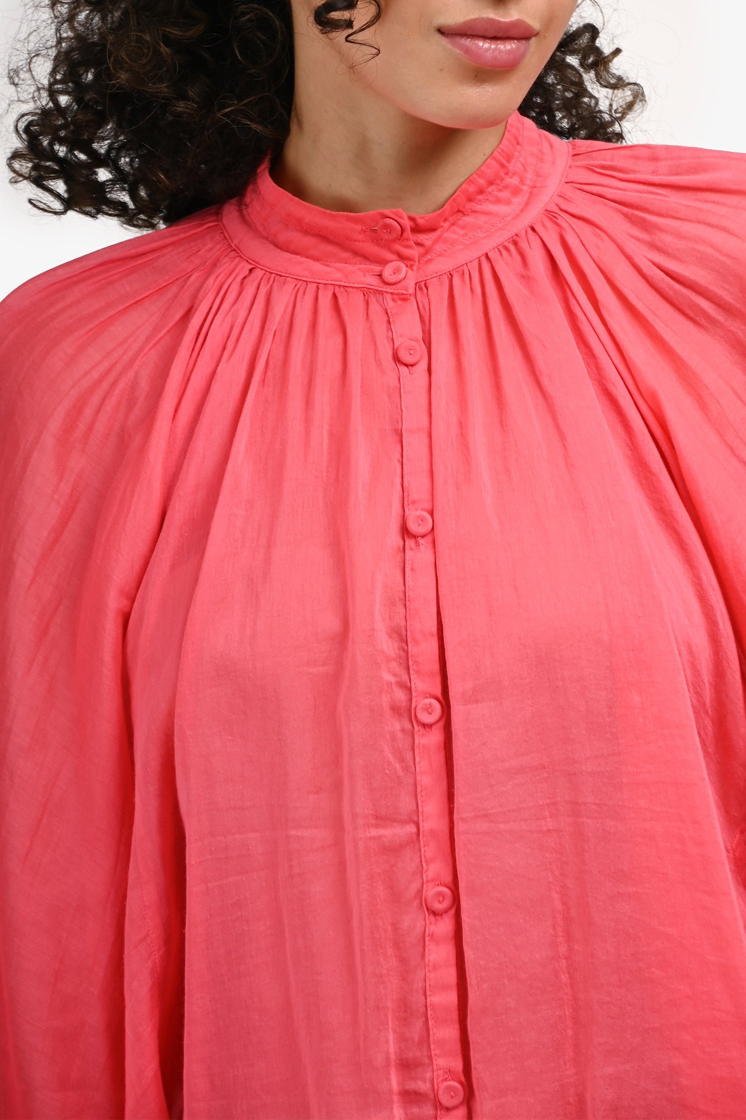 Forte Forte Pink Cotton/Silk Button Down Long Sleeve Blouse Size 0
