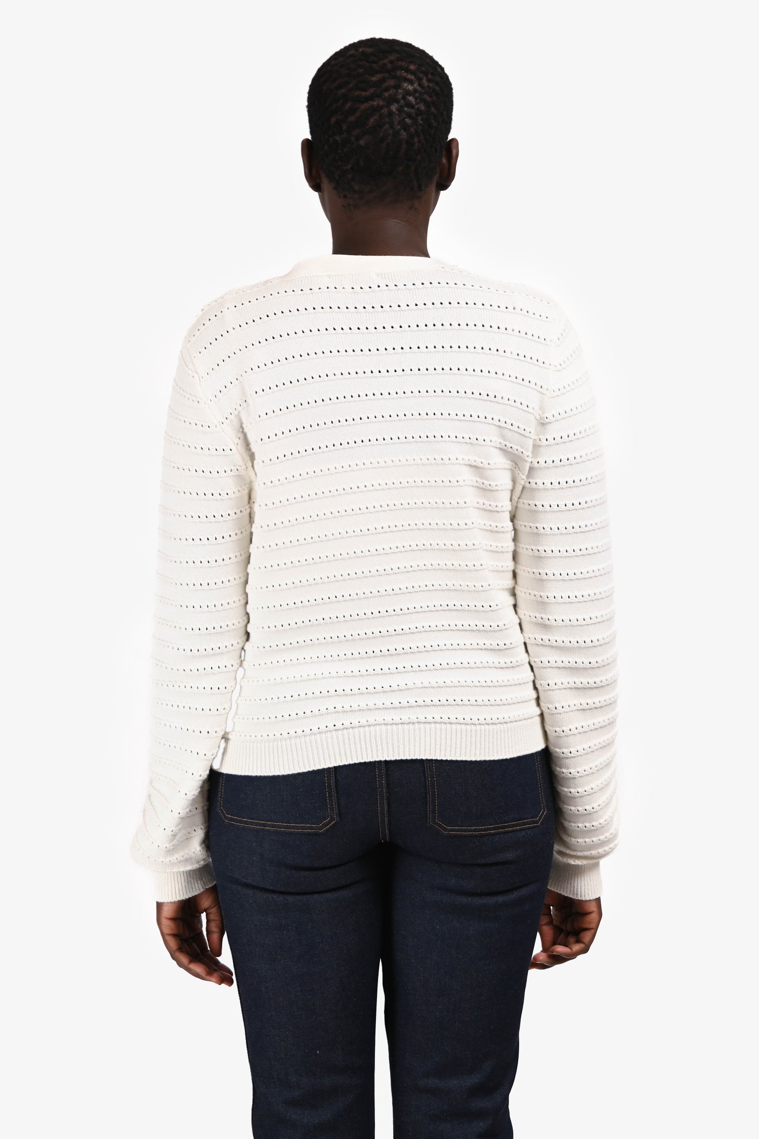 Rag & Bone White Cotton Gold Button igan Size L