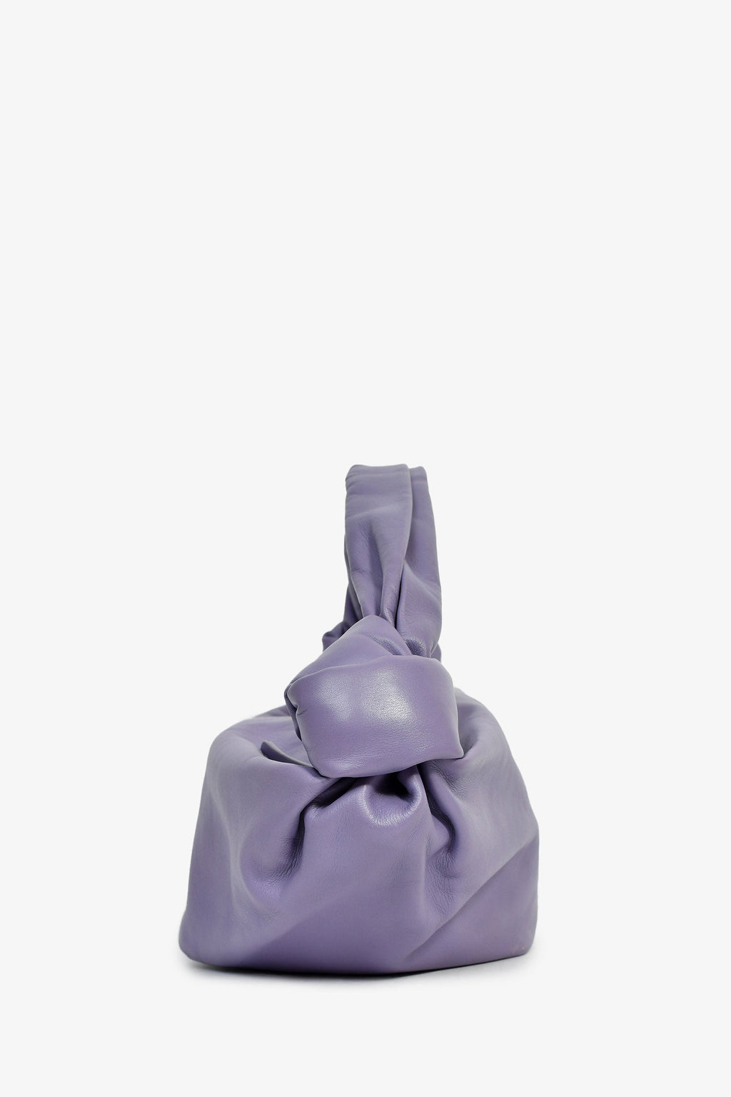 Bottega Veneta Lilac Leather Mini Double Knot Top Handle Bag