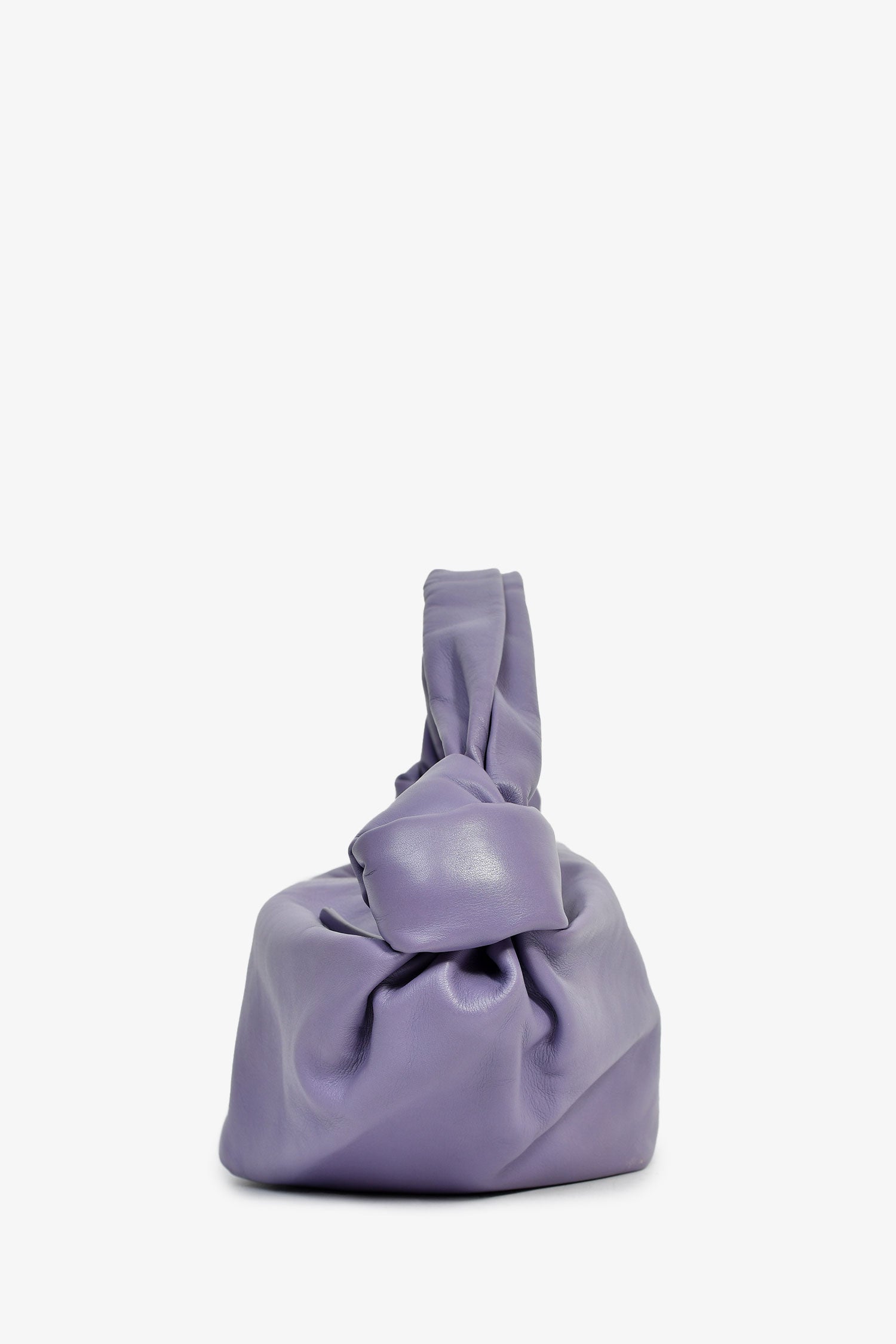 Bottega Veneta Lilac Leather Mini Double Knot Top Handle Bag
