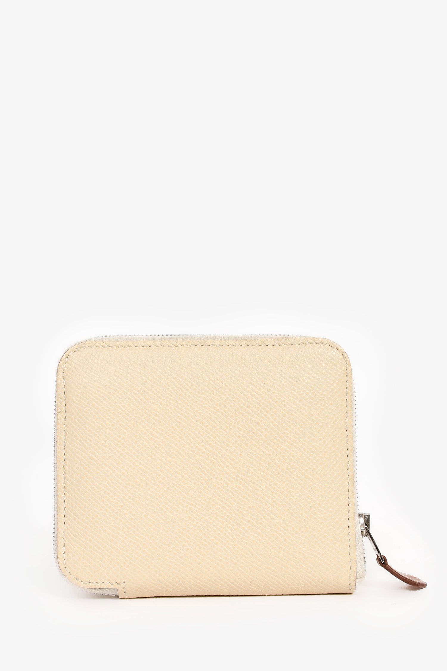 Hermès 2019 White Leather 'Silk In' Compact Wallet