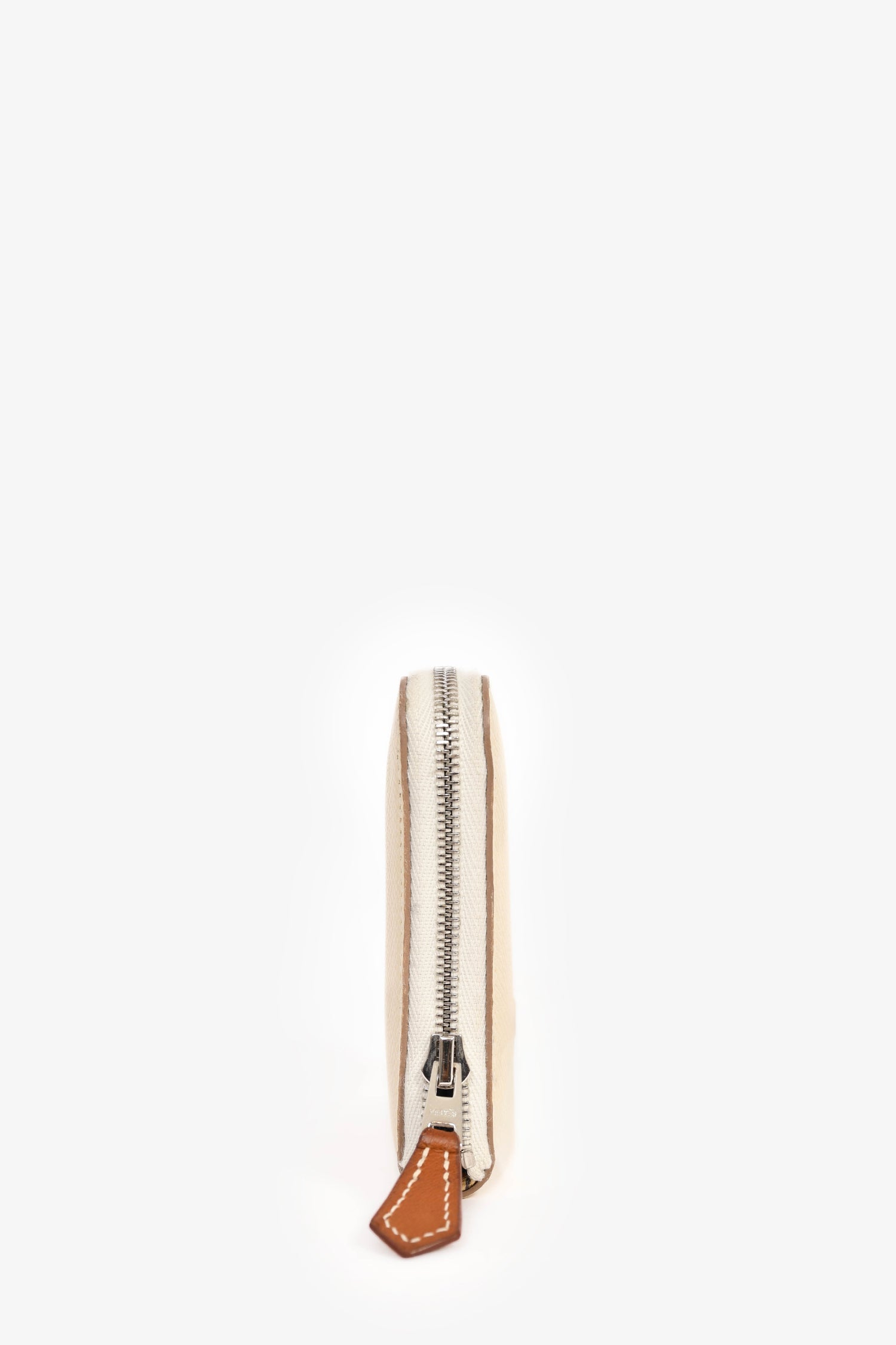 Hermès 2019 White Leather 'Silk In' Compact Wallet