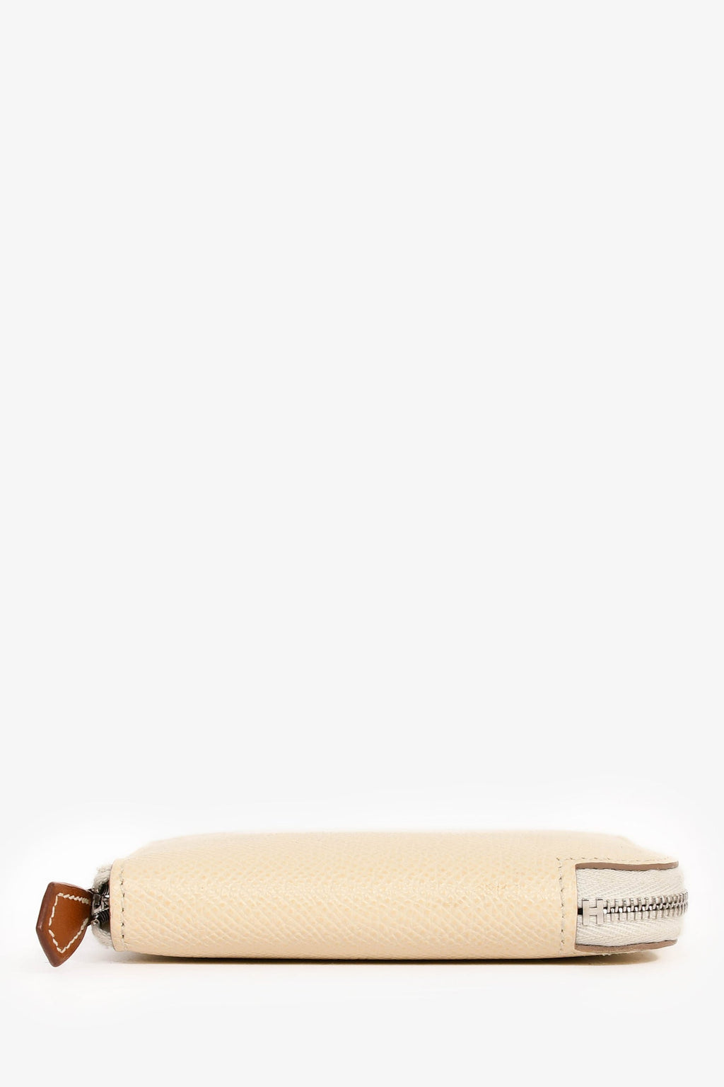Hermès 2019 White Leather 'Silk In' Compact Wallet