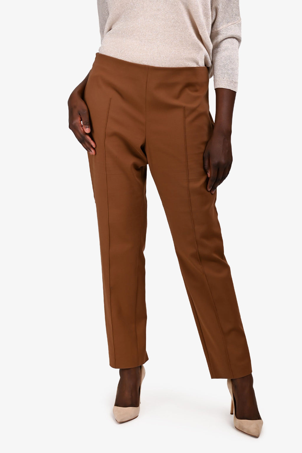 Akris Brown Cotton Pants Size 16