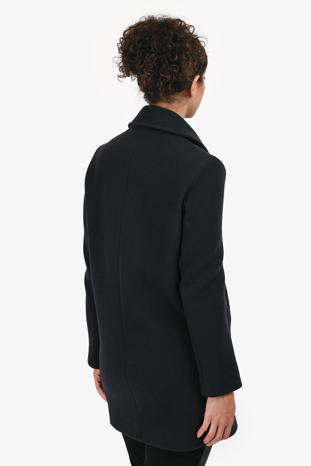 Maje Black Wool Blend Coat Size 36