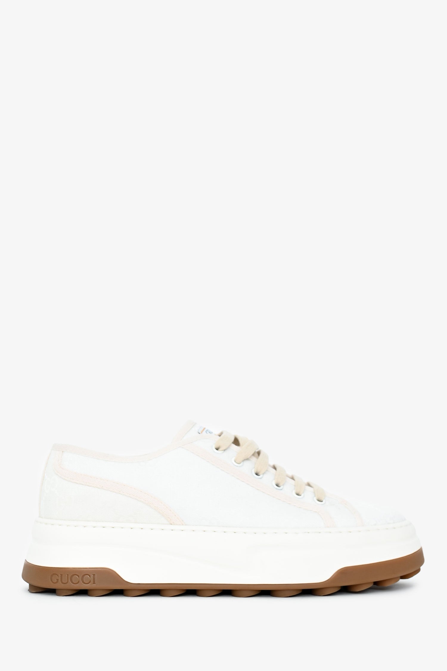 Gucci White Tennis Trek Low Top Sneaker Size 8 Mens
