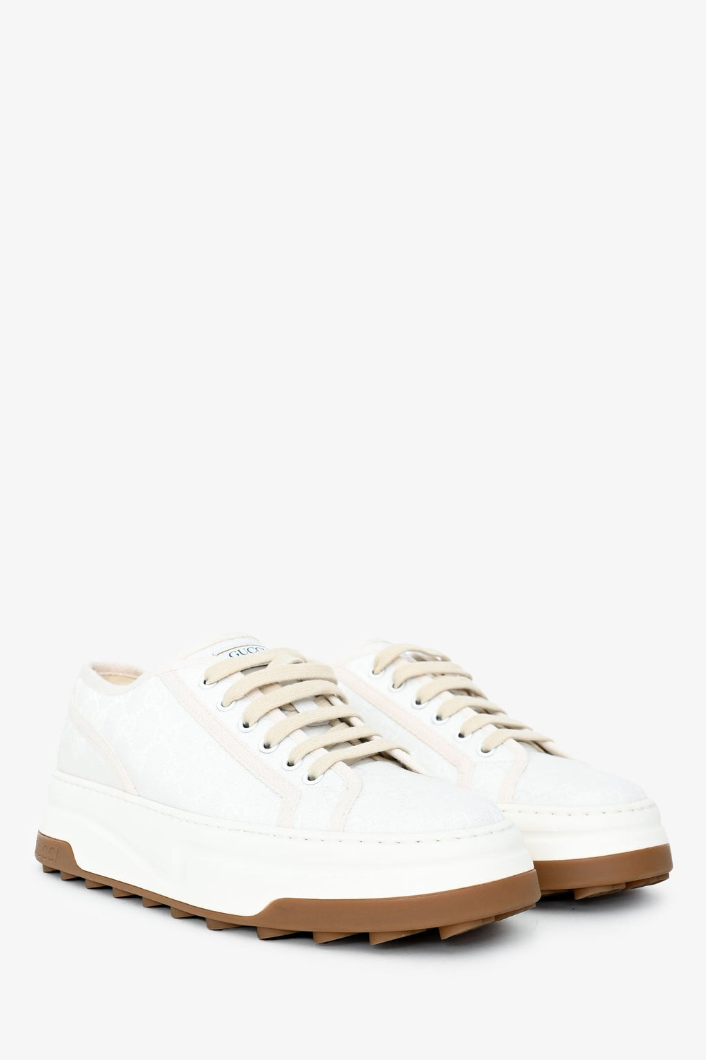 Gucci White Tennis Trek Low Top Sneaker Size 8 Mens