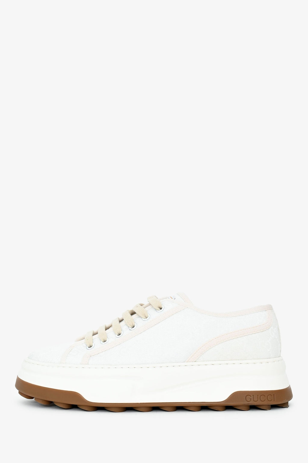 Gucci White Tennis Trek Low Top Sneaker Size 8 Mens