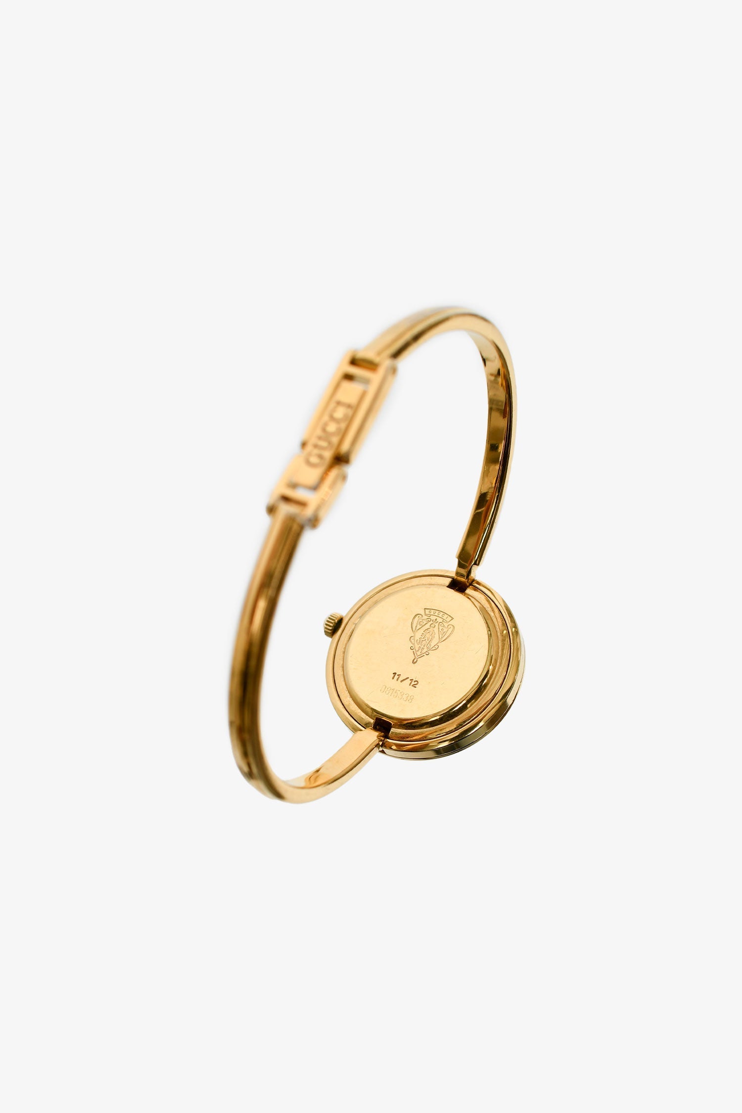 Gucci 1993 Gold Plated Stainless Steel Multicoloured Interchangable Round Bezel Watch