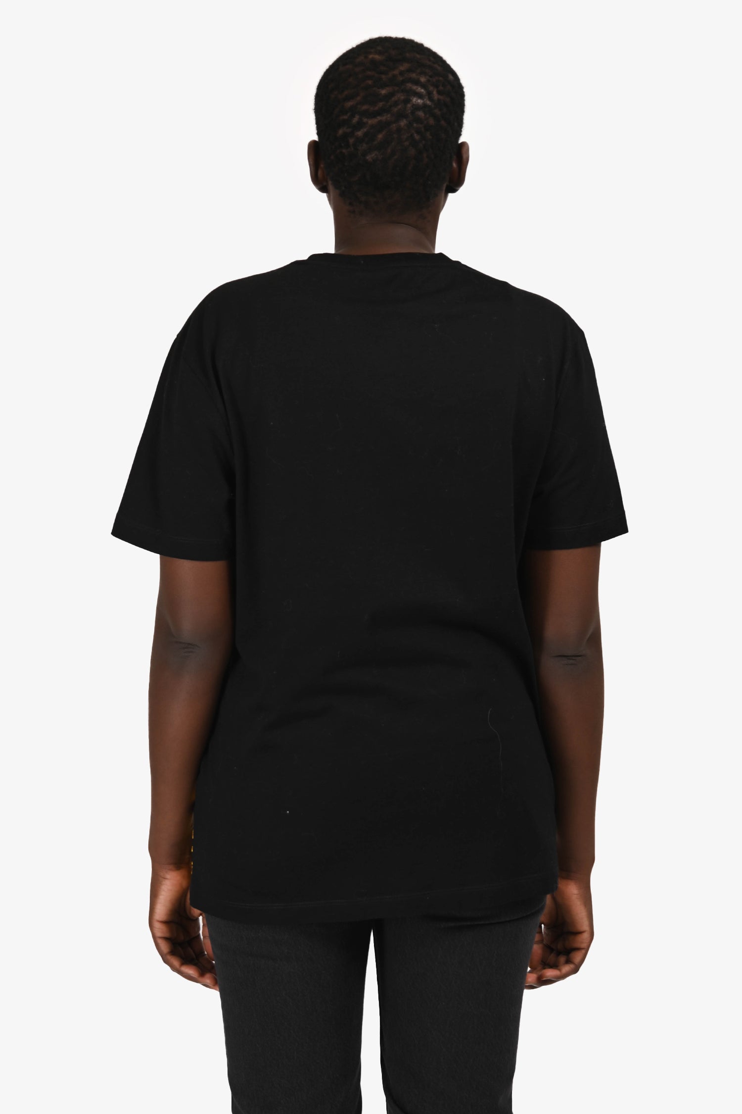 Versace Black Cotton Gold Baroque T-Shirt Size M Mens