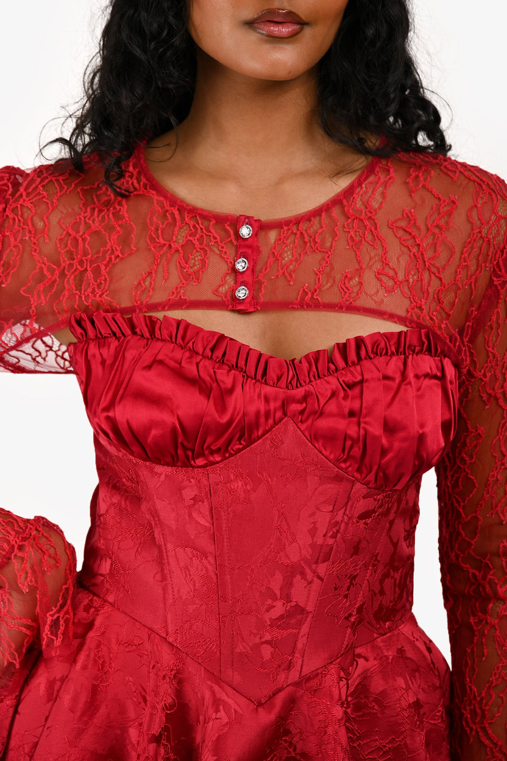 Nana Jacqueline Red Airina Dress + Red Jilly Cover Set Size M