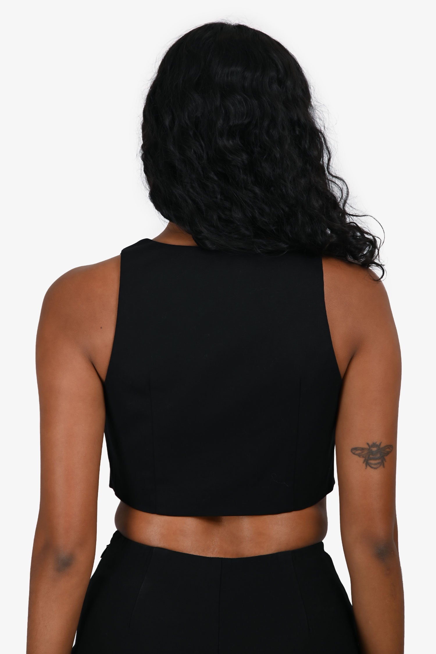 Lovers and Friends Black Cotton Crop Vest Top Size XS