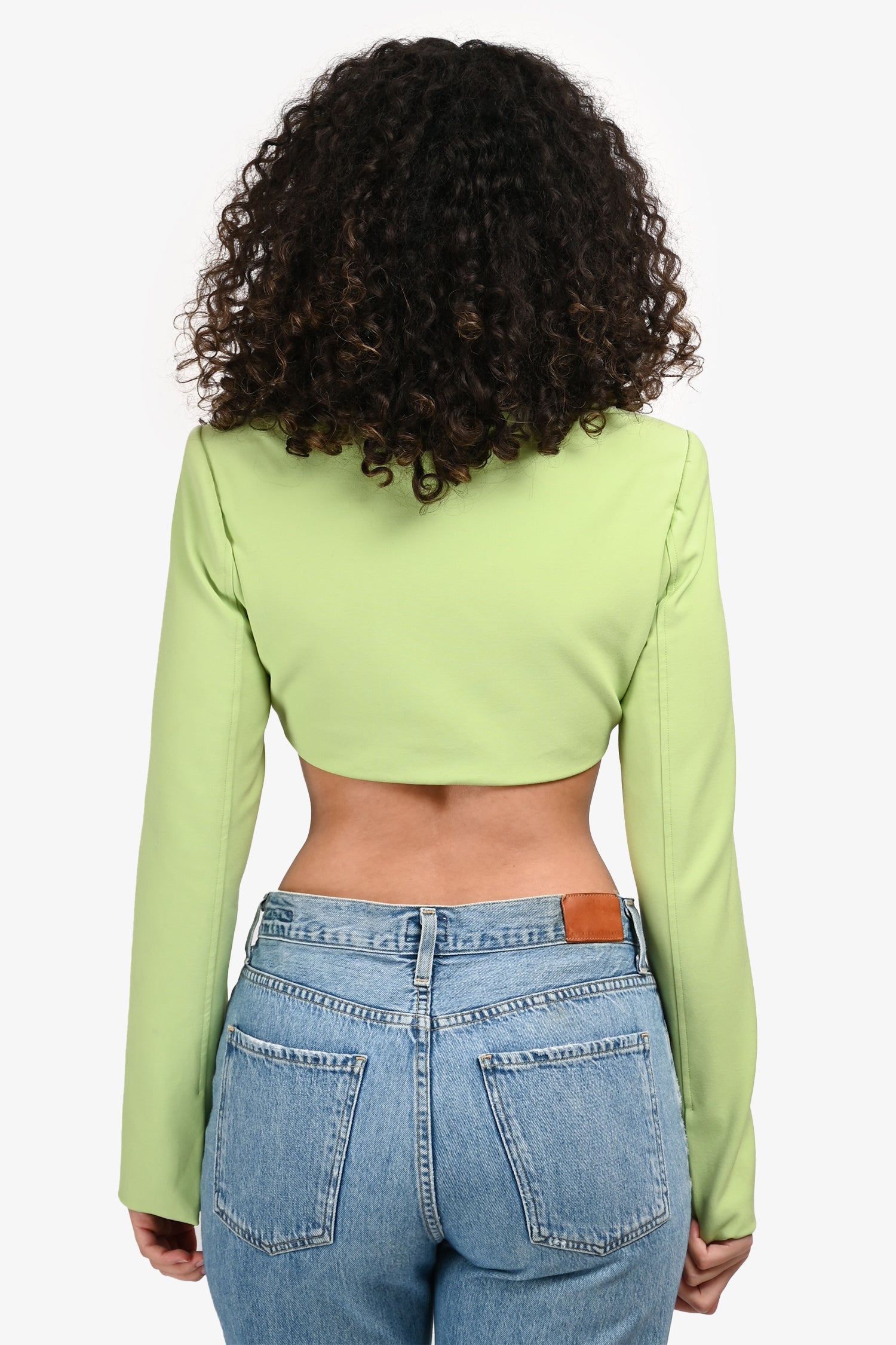 Camila Coelho Green Tie Detail Cropped Top Size S