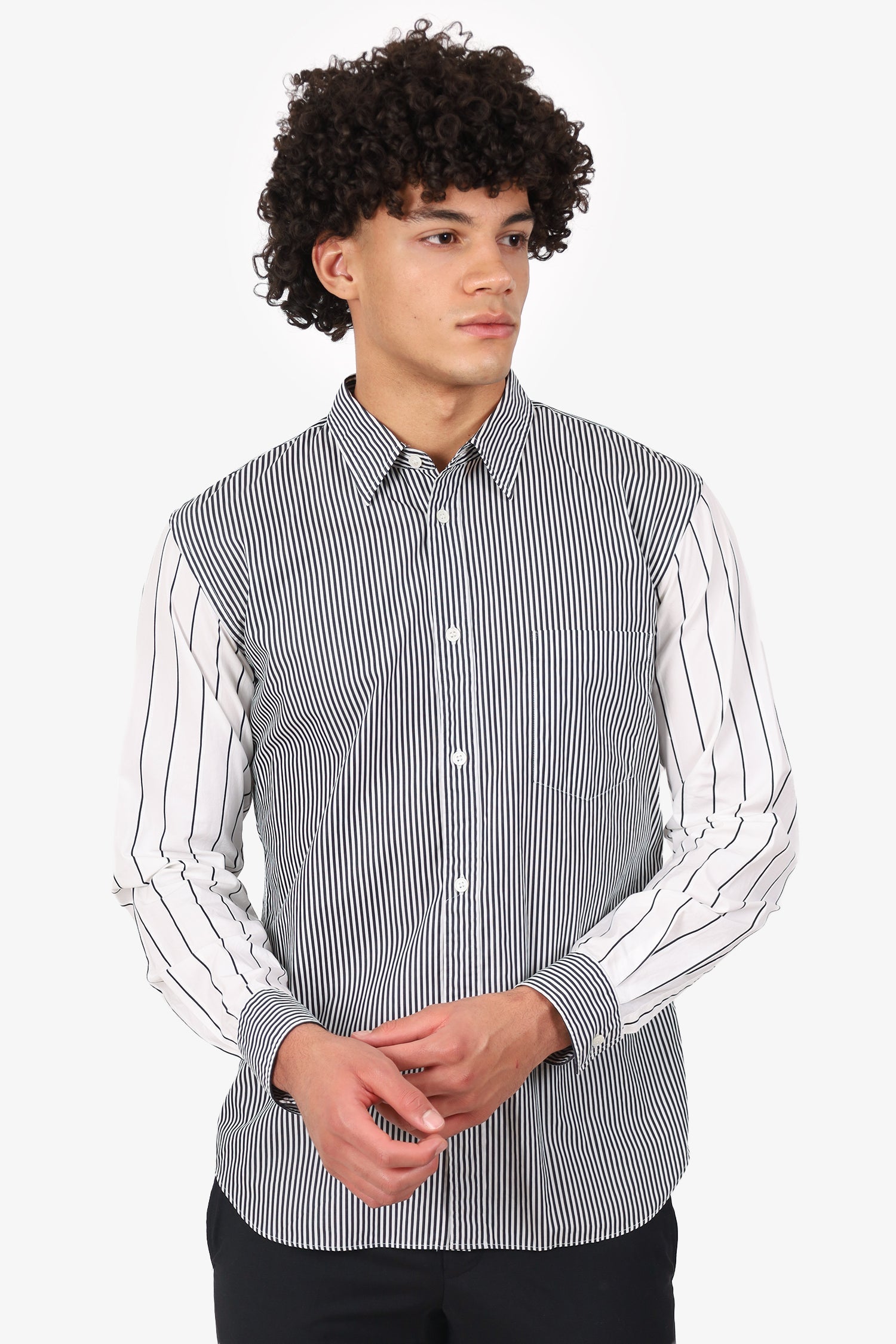 Comme Des Garcons Black/White Stripe Shirt Size L