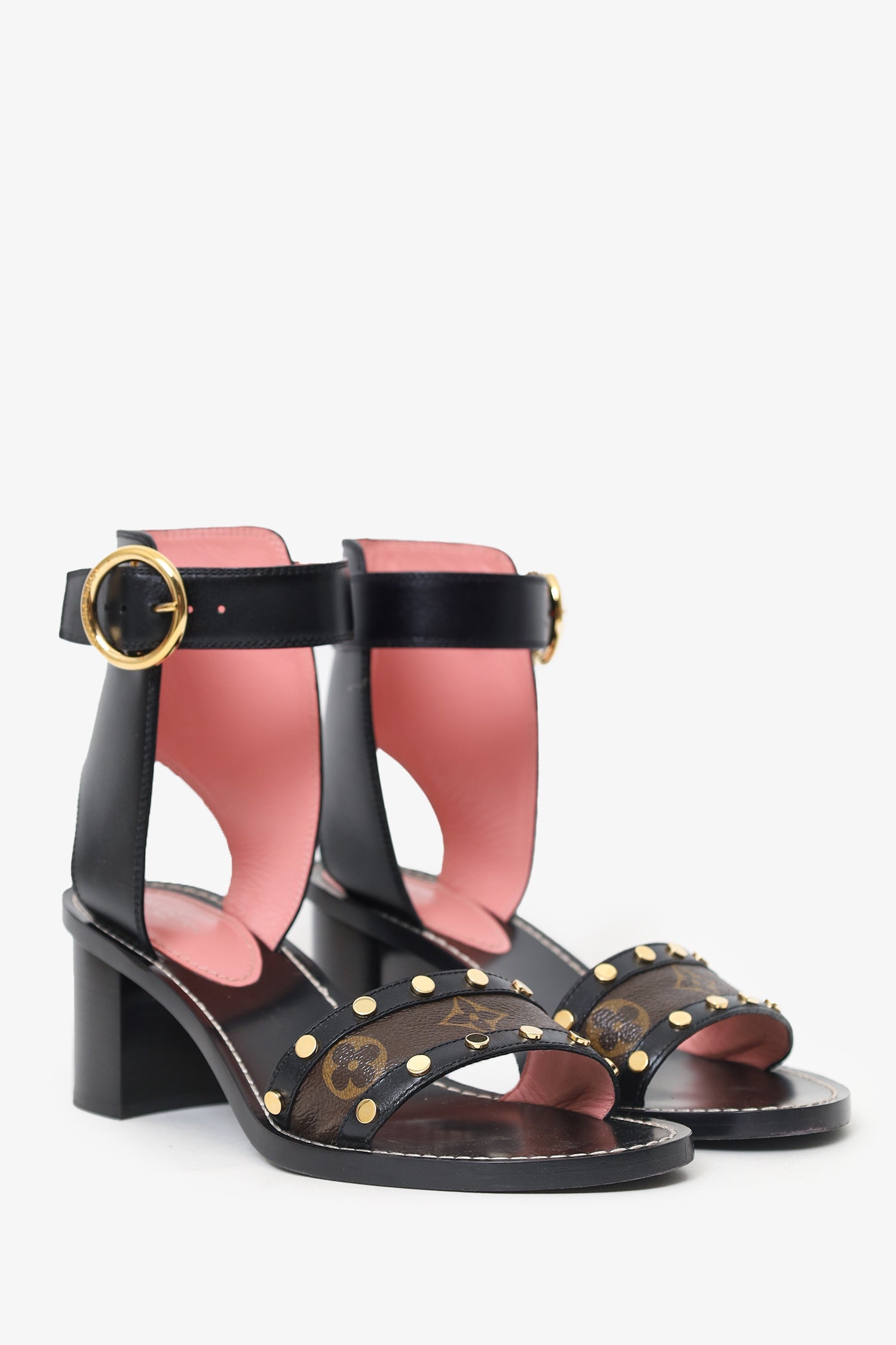 Louis Vuitton Black Leather New Wave Bom Dia Flat Sandals Size 39