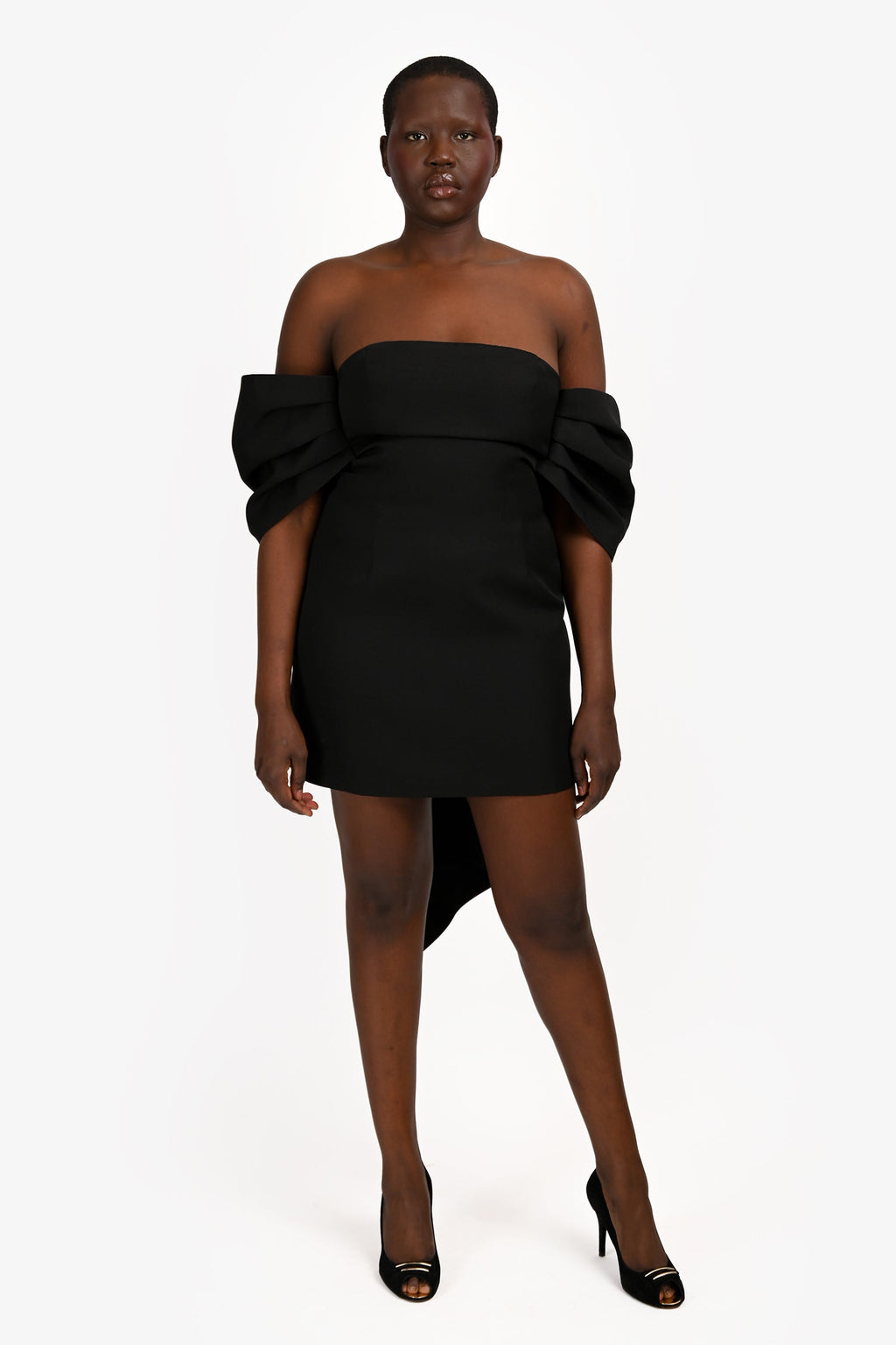 Elliat Black 'Calypso' Strapless Bow Mini Dress Size L