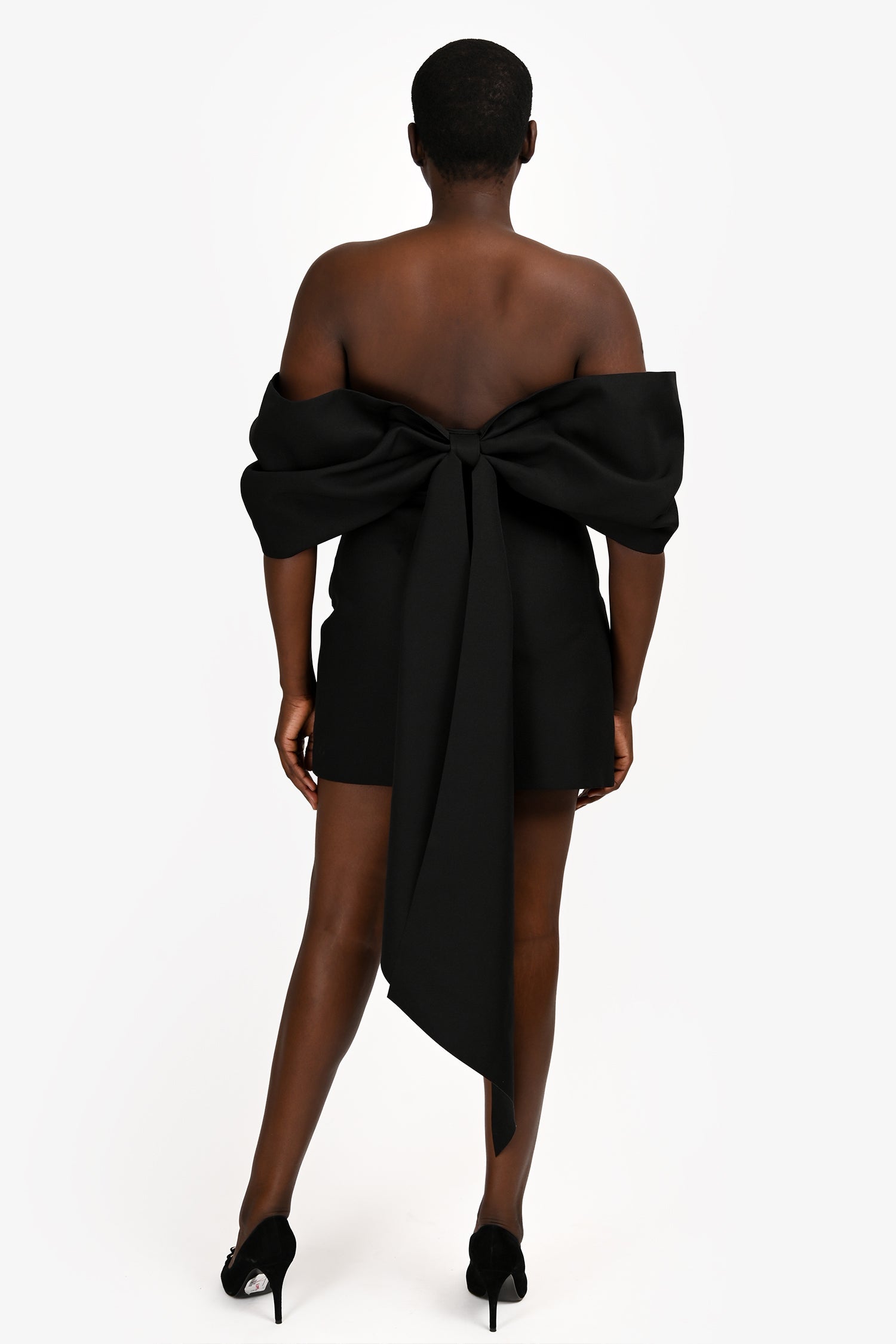 Elliat Black 'Calypso' Strapless Bow Mini Dress Size L