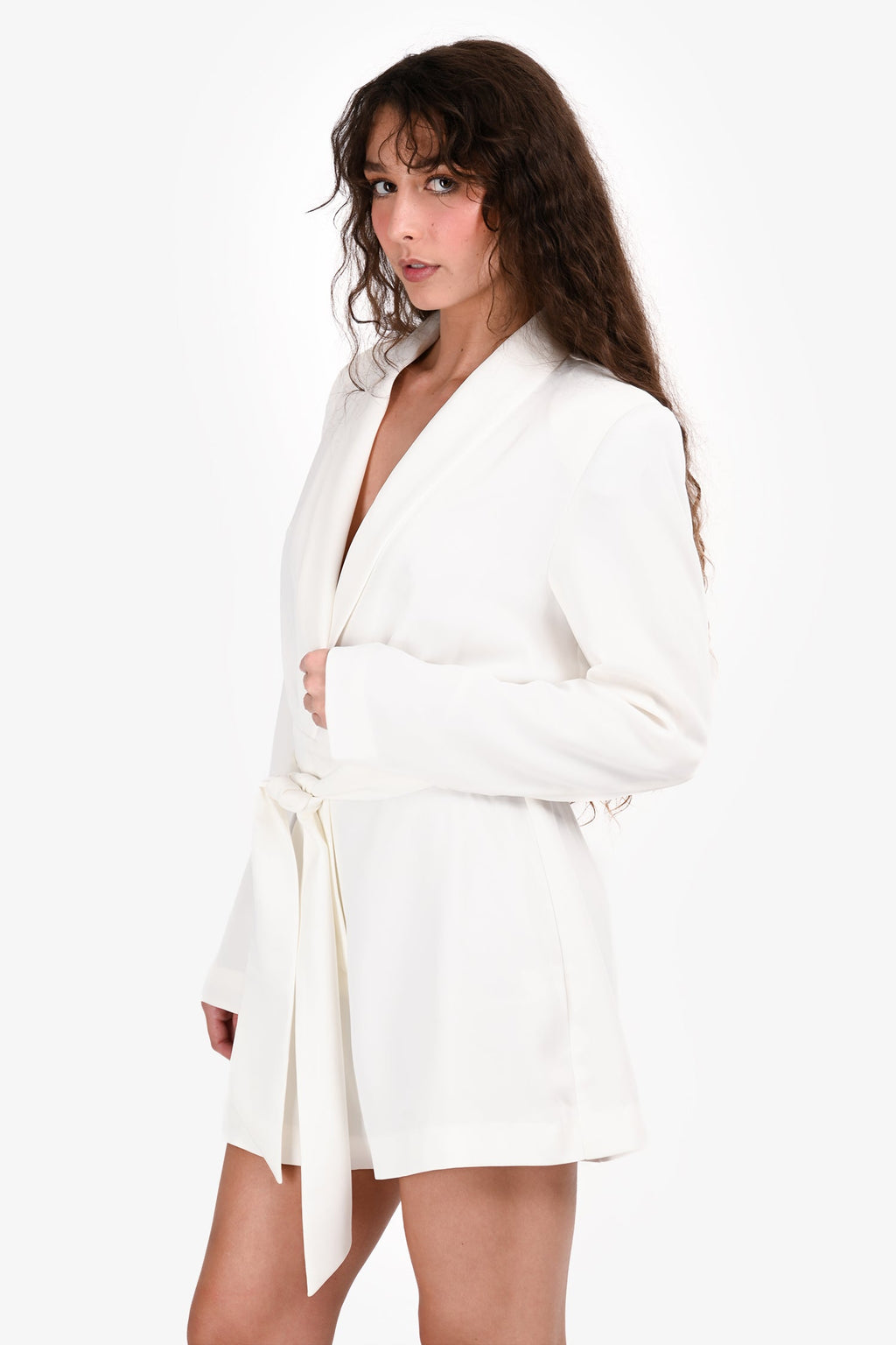 Misha White 'Addi' Long Sleeve Romper Size L