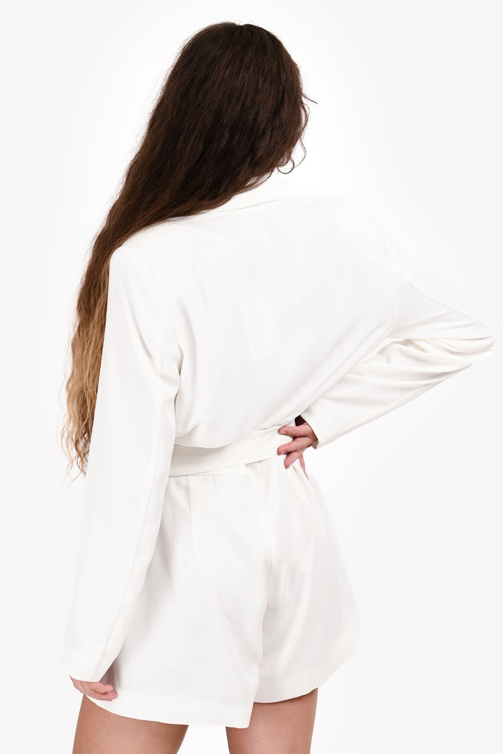 Misha White 'Addi' Long Sleeve Romper Size L