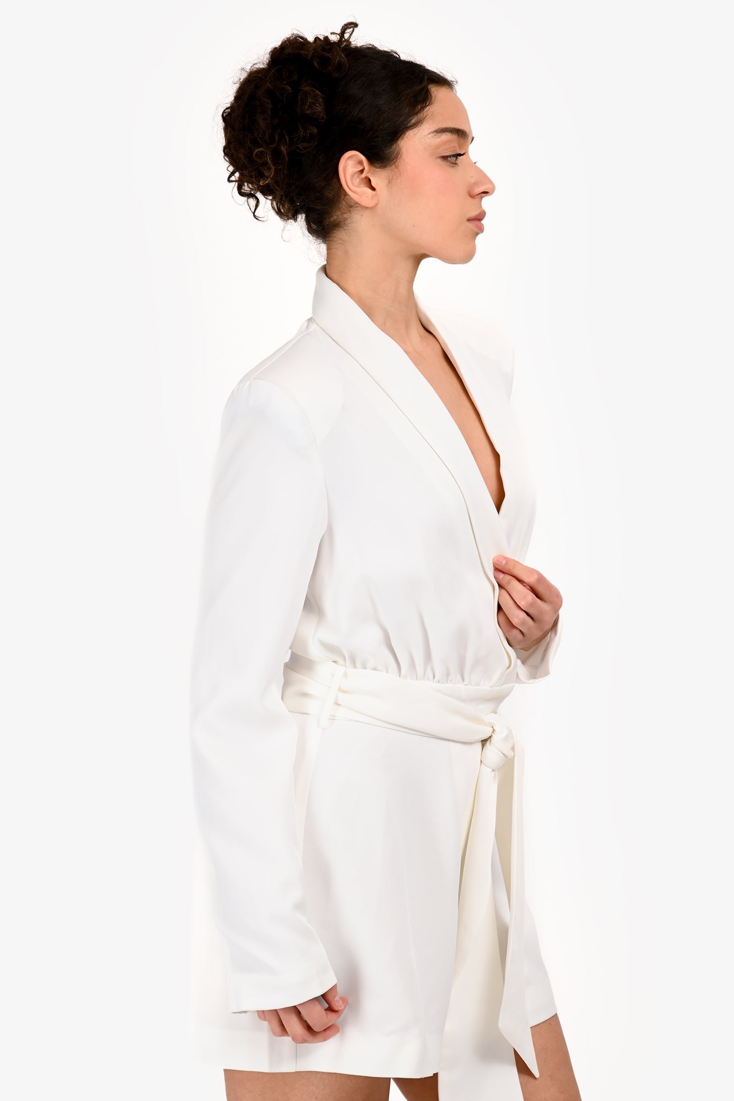 Misha White 'Addi' Long Sleeve Romper Size XS