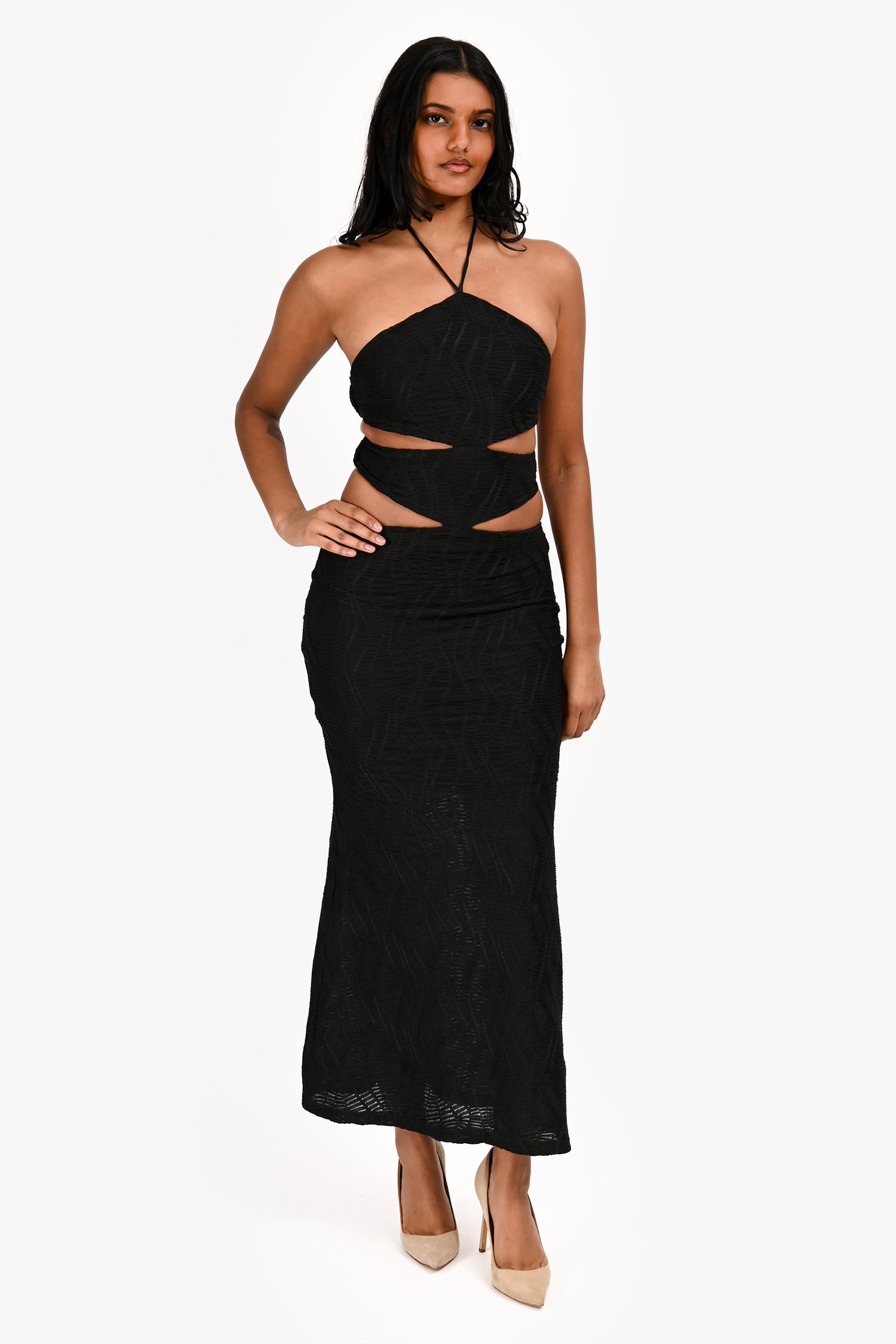 Elliat Black 'Granada' Cut-Out Maxi Dress Size S