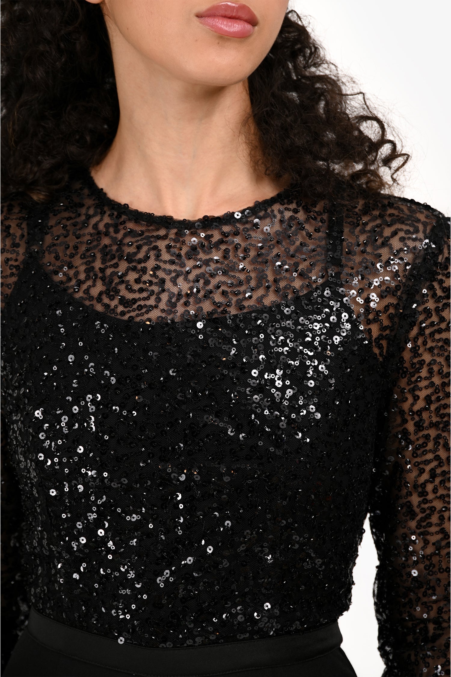 Elle Zeitoune Black 'Remi' Sequin/Feather Jumpsuit Size S