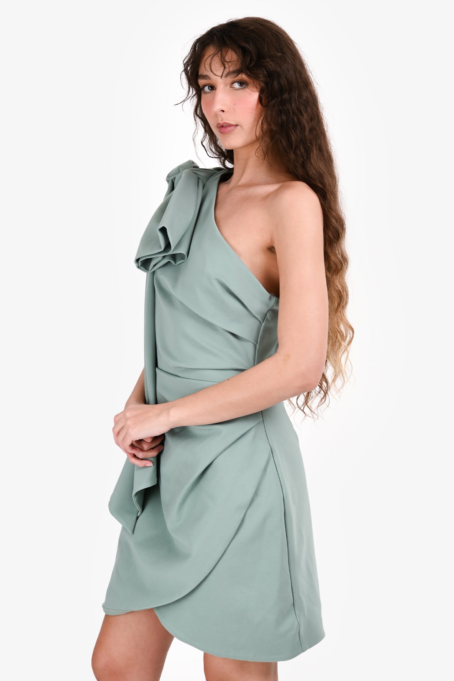 Elliat Green 'Ares' Off The Shoulder Mini Dress Size L w/ Tags