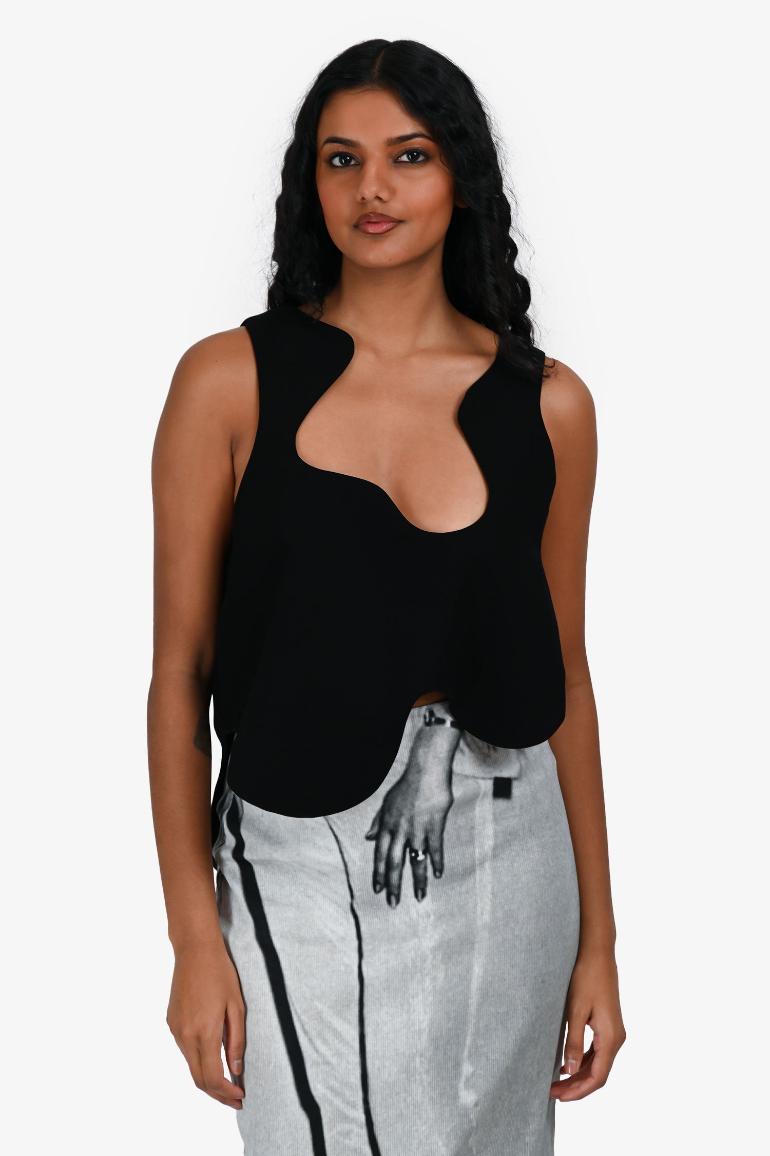 Enfold Black Asymmetrical Top Size 38