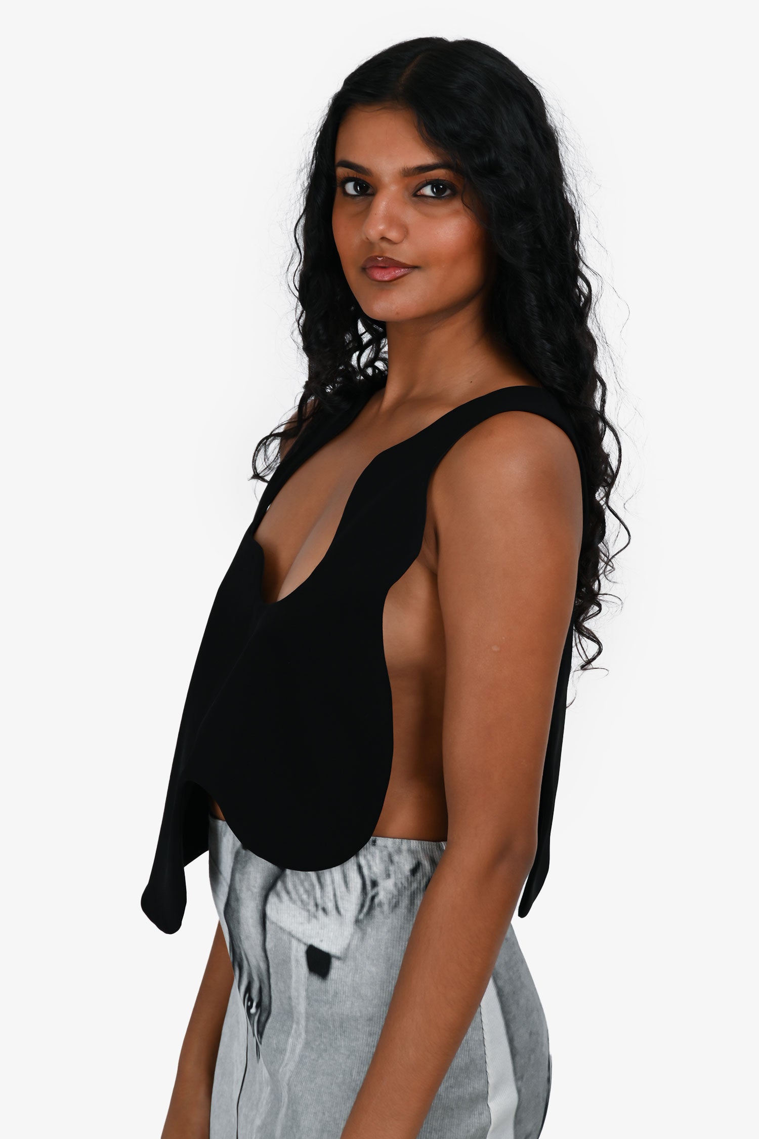 Enfold Black Asymmetrical Top Size 38