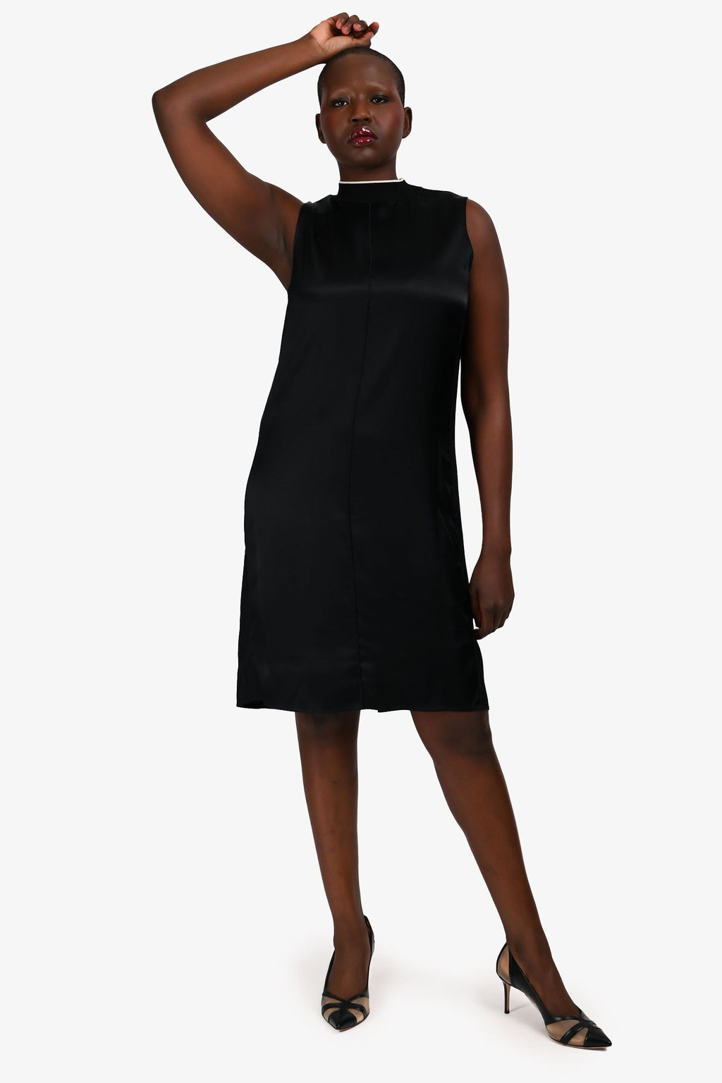 Rag & Bone Black Silk Ribbed Sleeveless Knit Mini Dress Size M