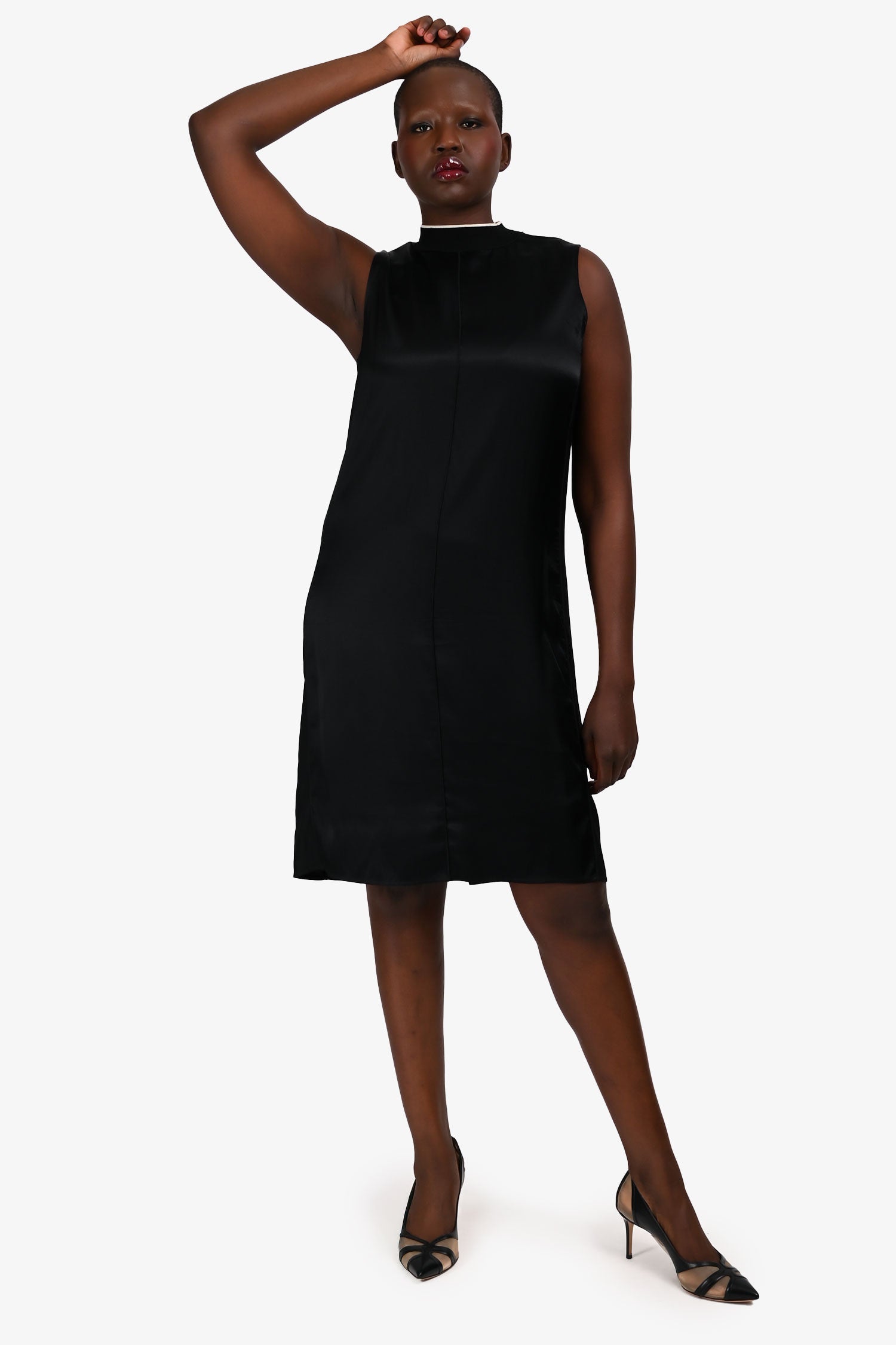 Rag & Bone Black Silk Ribbed Sleeveless Knit Mini Dress Size M