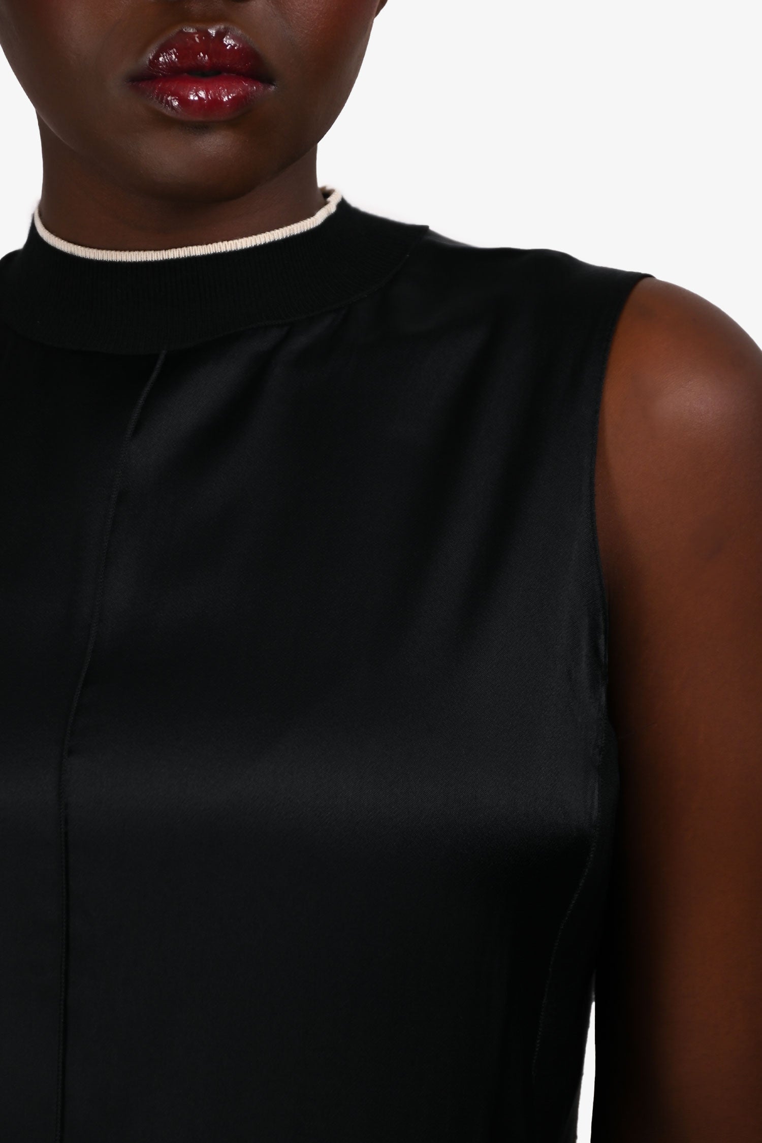 Rag & Bone Black Silk Ribbed Sleeveless Knit Mini Dress Size M