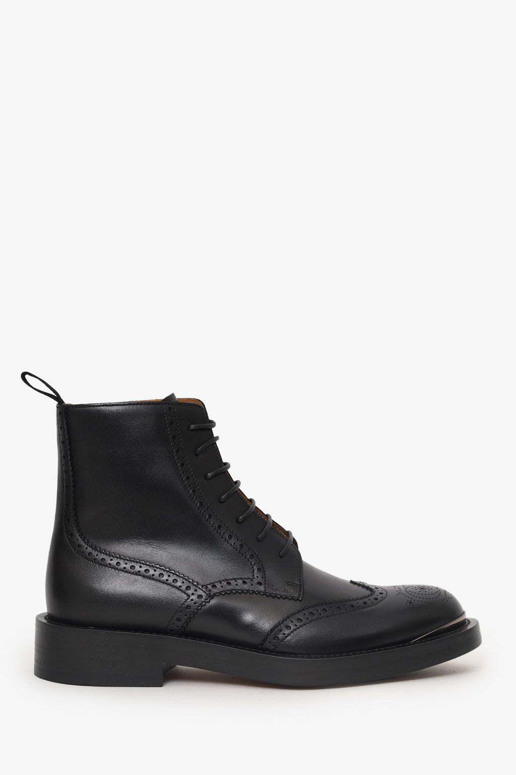 Christian Dior Black Leather 'Diorunit' Brogue Combat Boots Size 41
