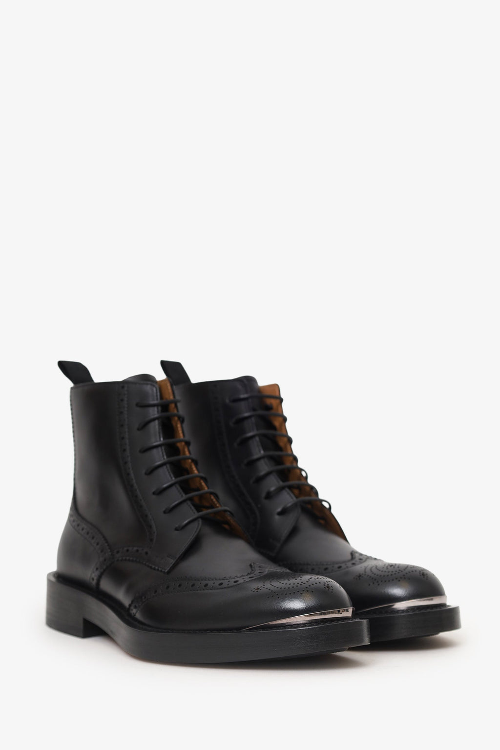 Christian Dior Black Leather 'Diorunit' Brogue Combat Boots Size 41