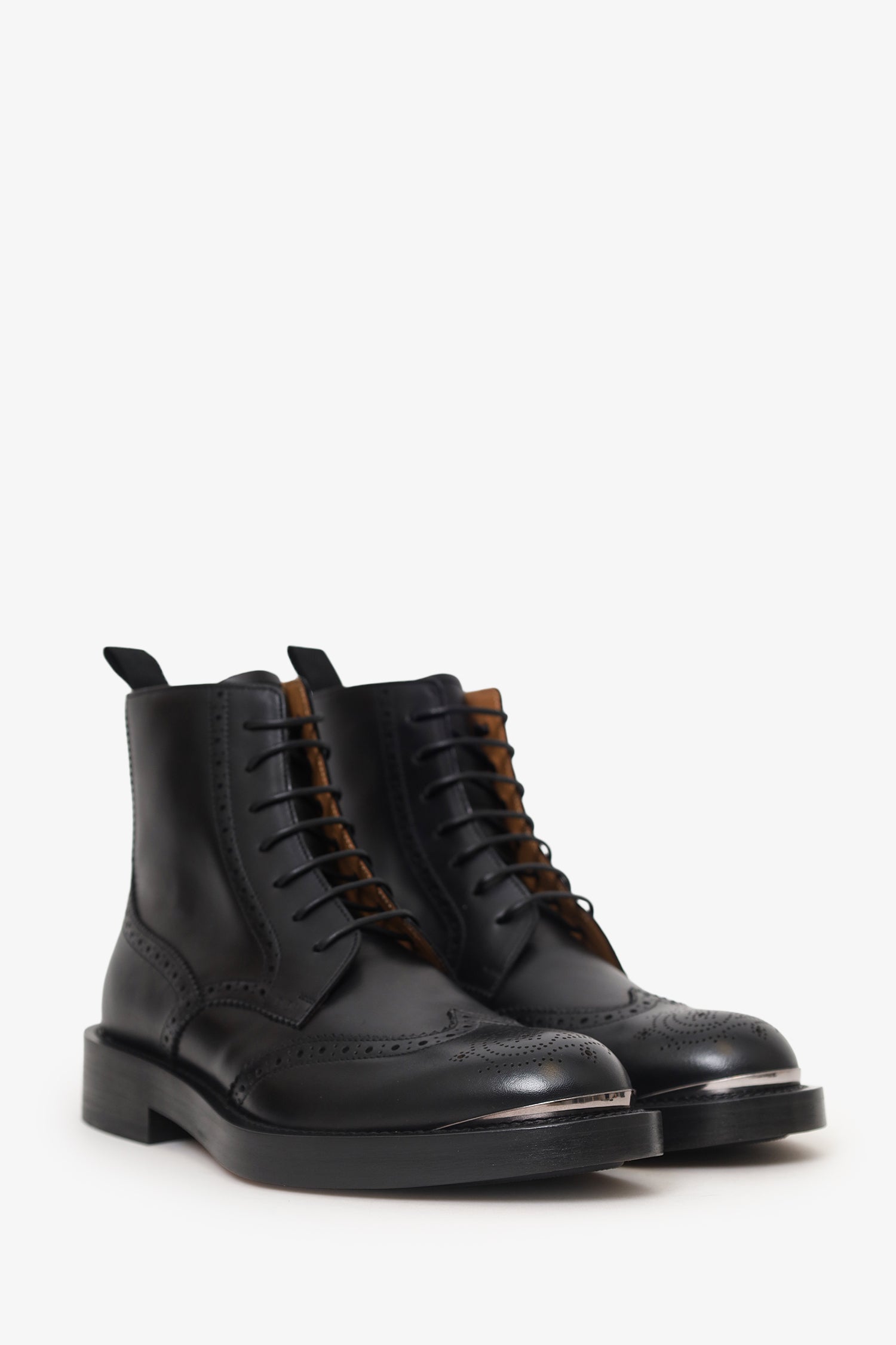 Christian Dior Black Leather 'Diorunit' Brogue Combat Boots Size 41