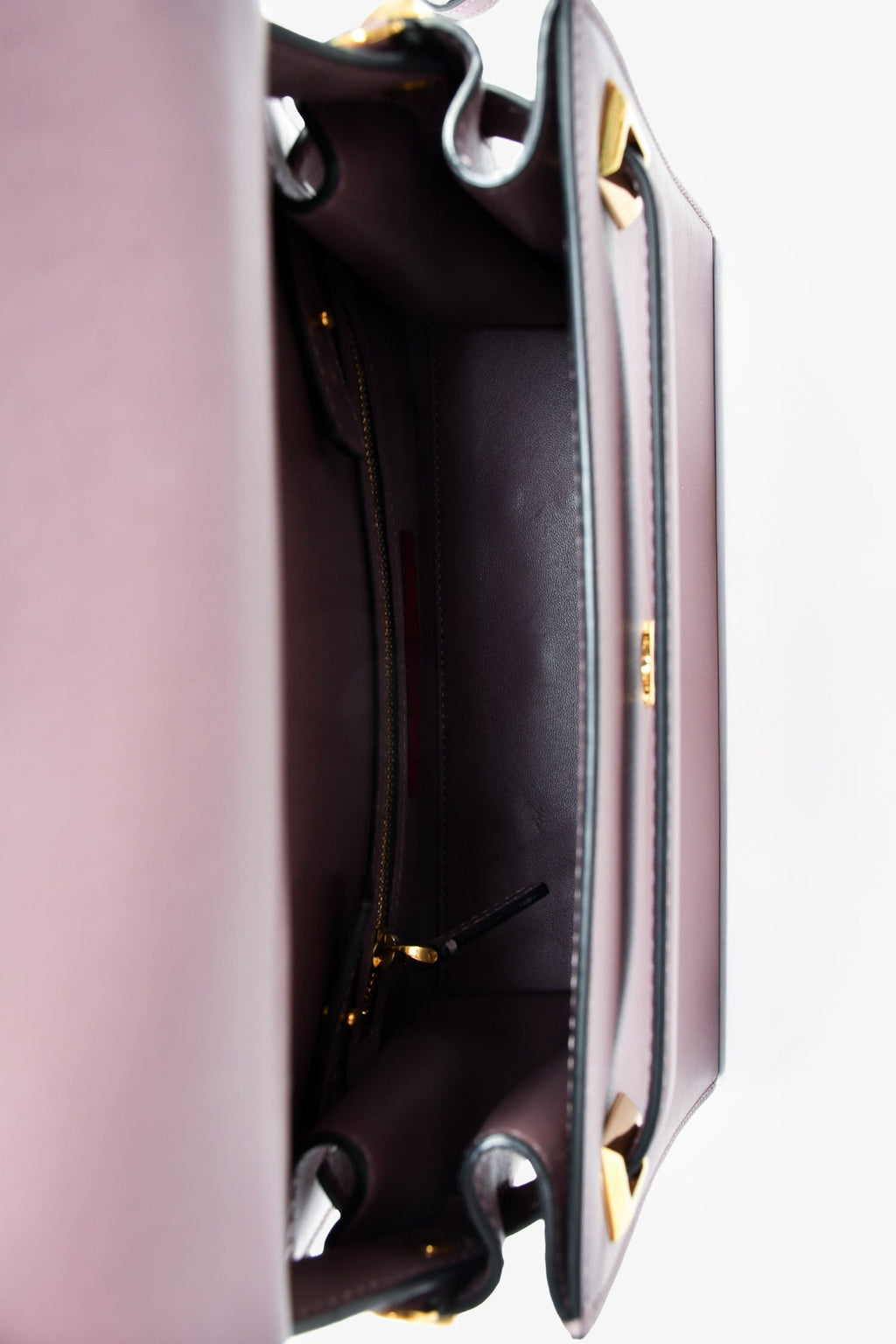 Valentino Purple Leather 'My Rockstud' Top Handle Bag with Strap