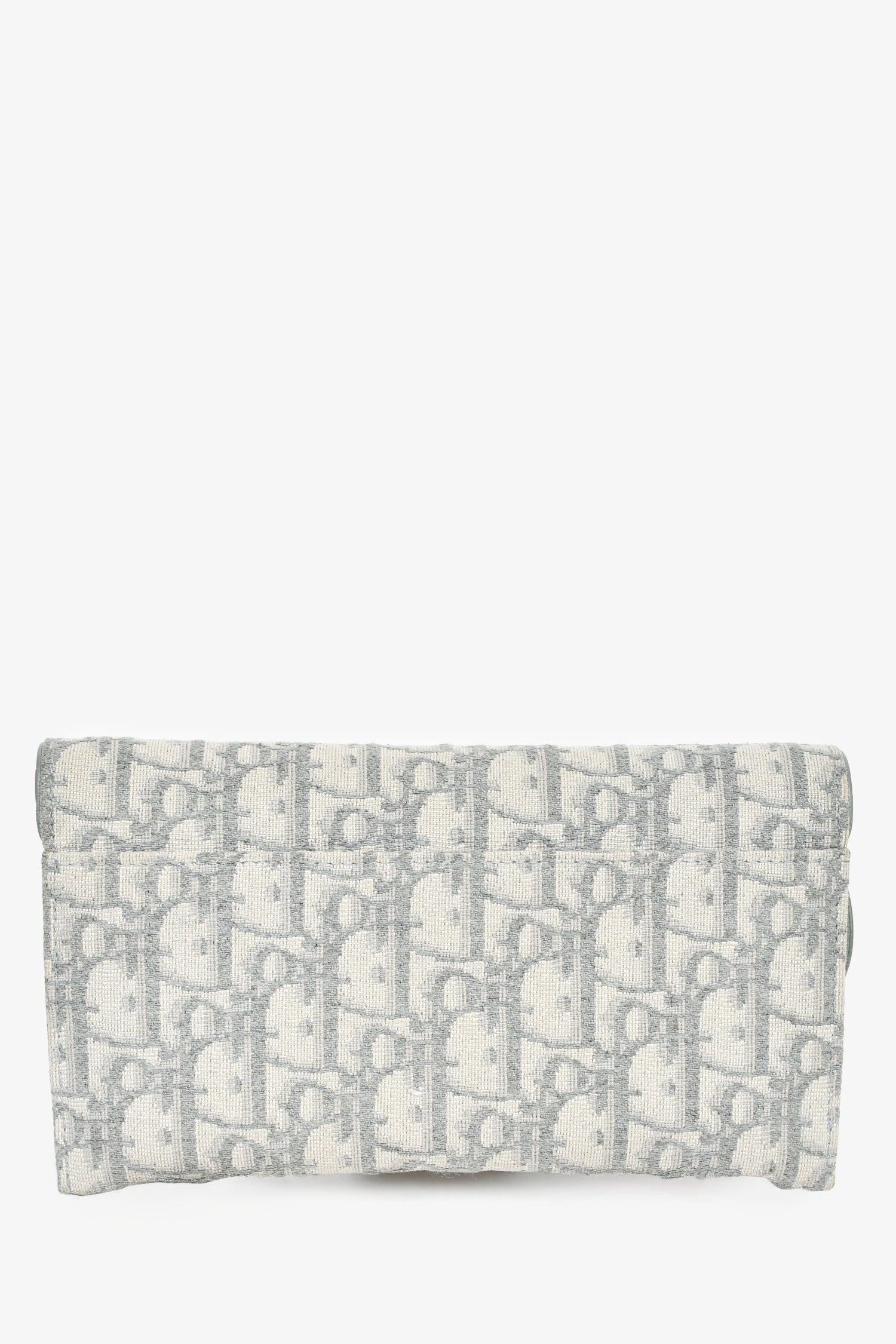 Christian Dior 2021 Grey Oblique Medium 'Saddle Pouch' with Chain