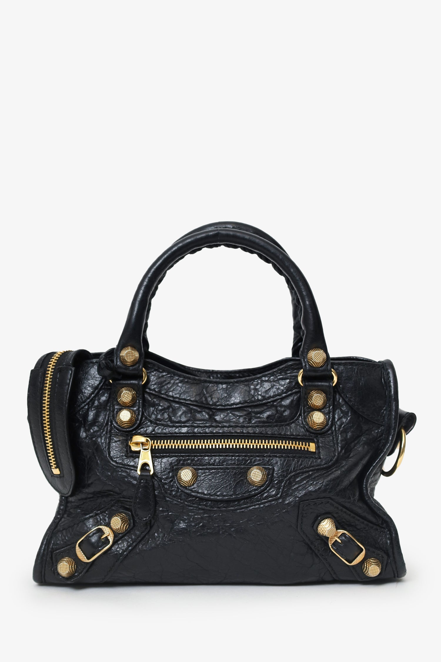 Balenciaga Black Leather Giant 12 Mini City Bag With GHW