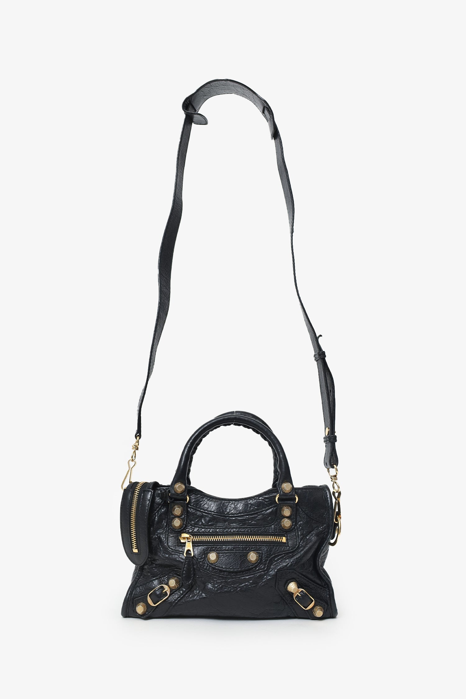Balenciaga Black Leather Giant 12 Mini City Bag With GHW