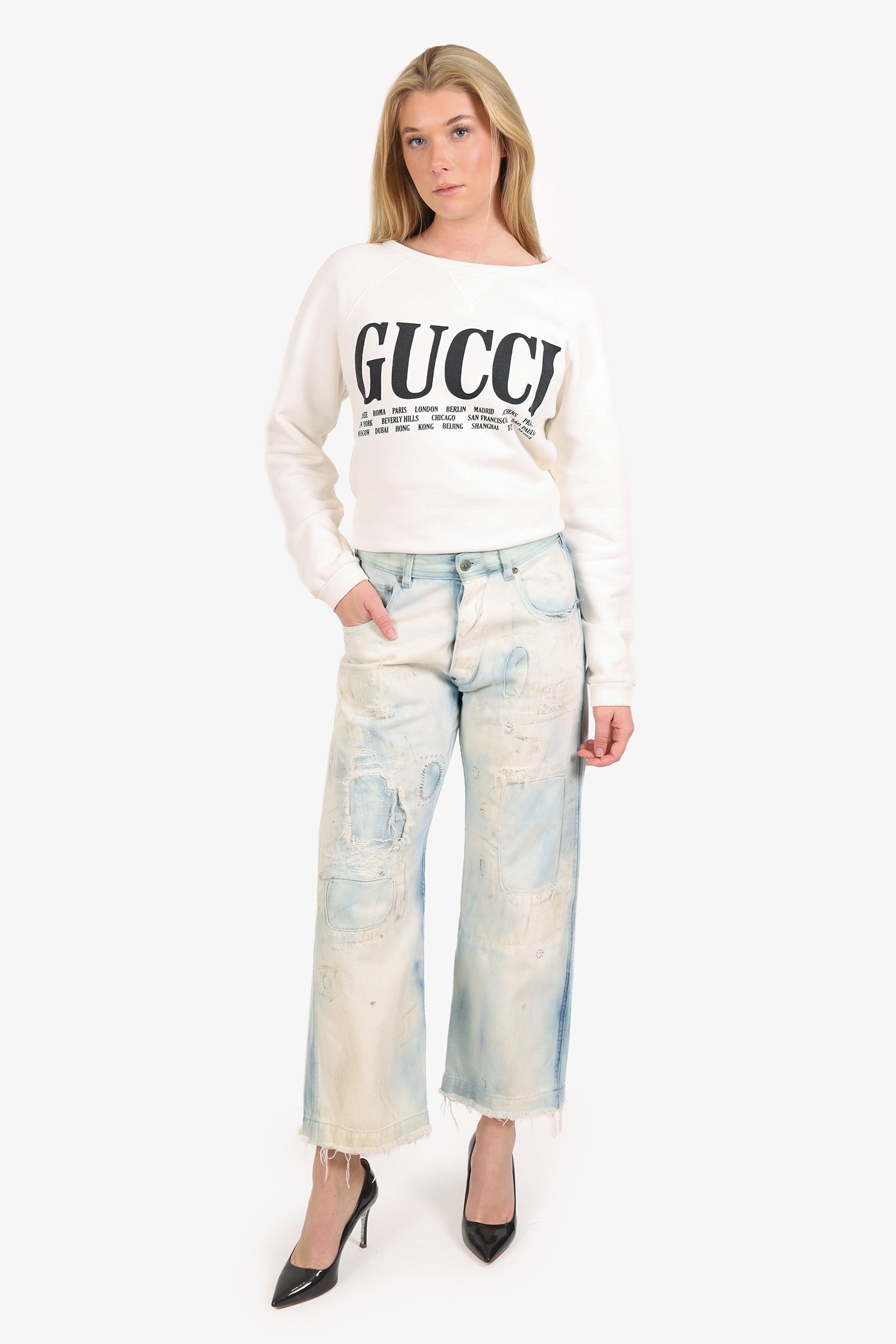 MM6 Maison Margiela Blue Denim Distressed Jeans Size 40