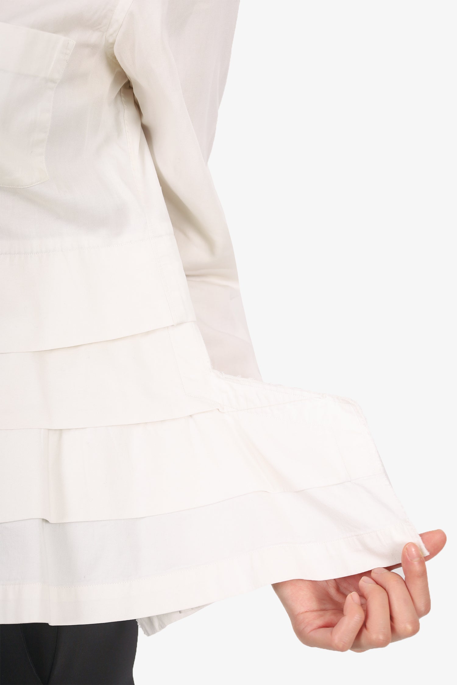 Comme De Garcon White Tiered Button Up Shirt Size M