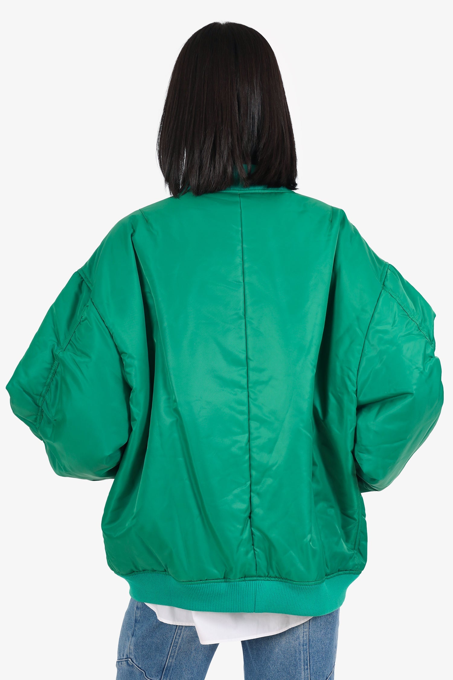 The Frankie Shop Green Nylon 'Astra Technical' Bomber Jacket Size M/L