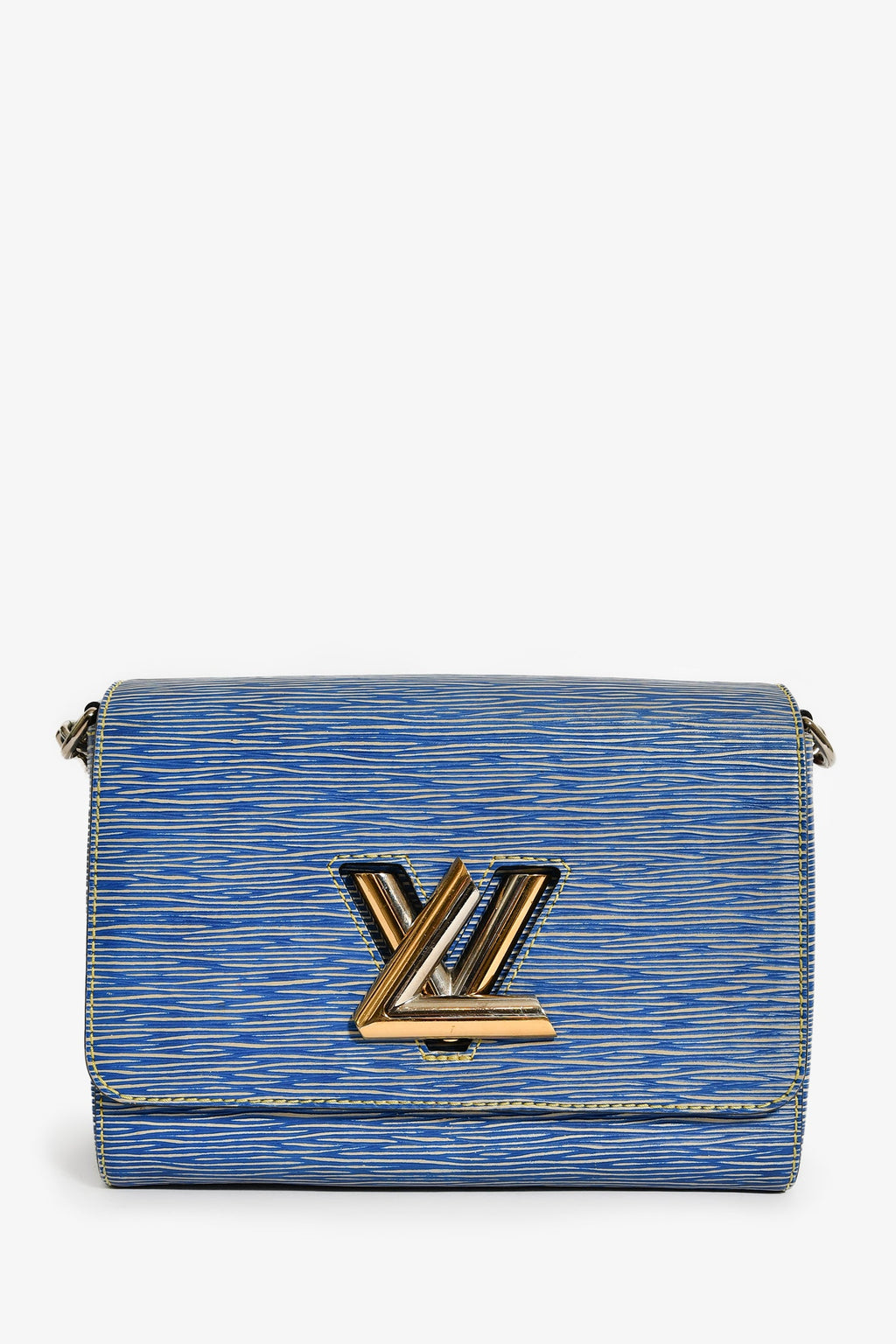 Louis Vuitton 2015 Blue Denim Epi Leather 'Twist' MM Shoulder Bag