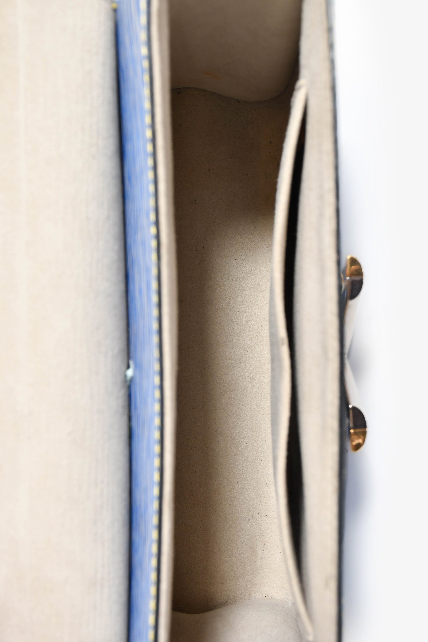 Louis Vuitton 2015 Blue Denim Epi Leather 'Twist' MM Shoulder Bag