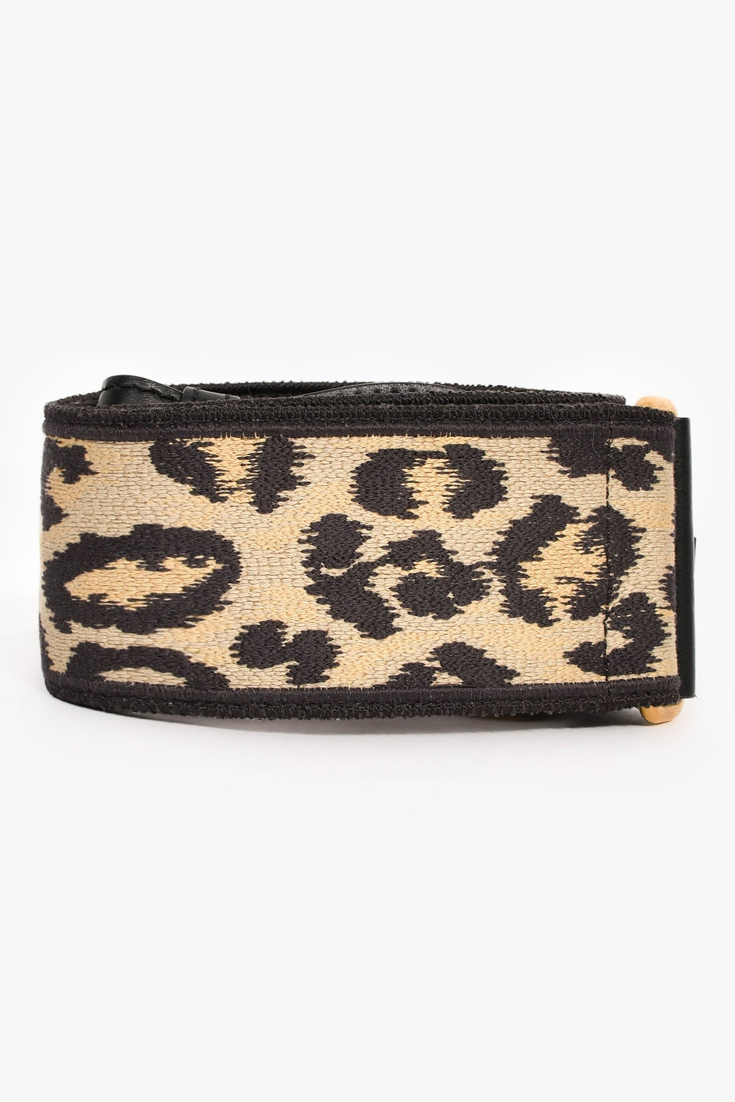 Christian Dior Black/Gold Leopard Jacquard Guitar Bag Strap