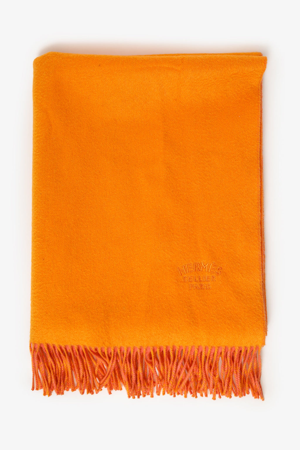 Hermès Orange/Pink Cashmere Double Face Stole