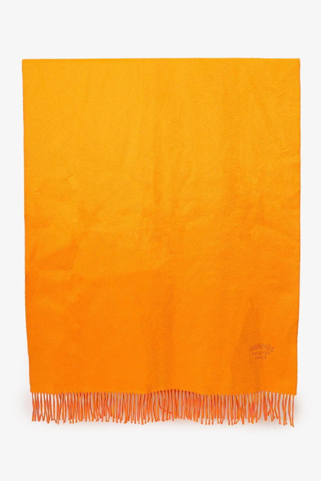 Hermès Orange/Pink Cashmere Double Face Stole