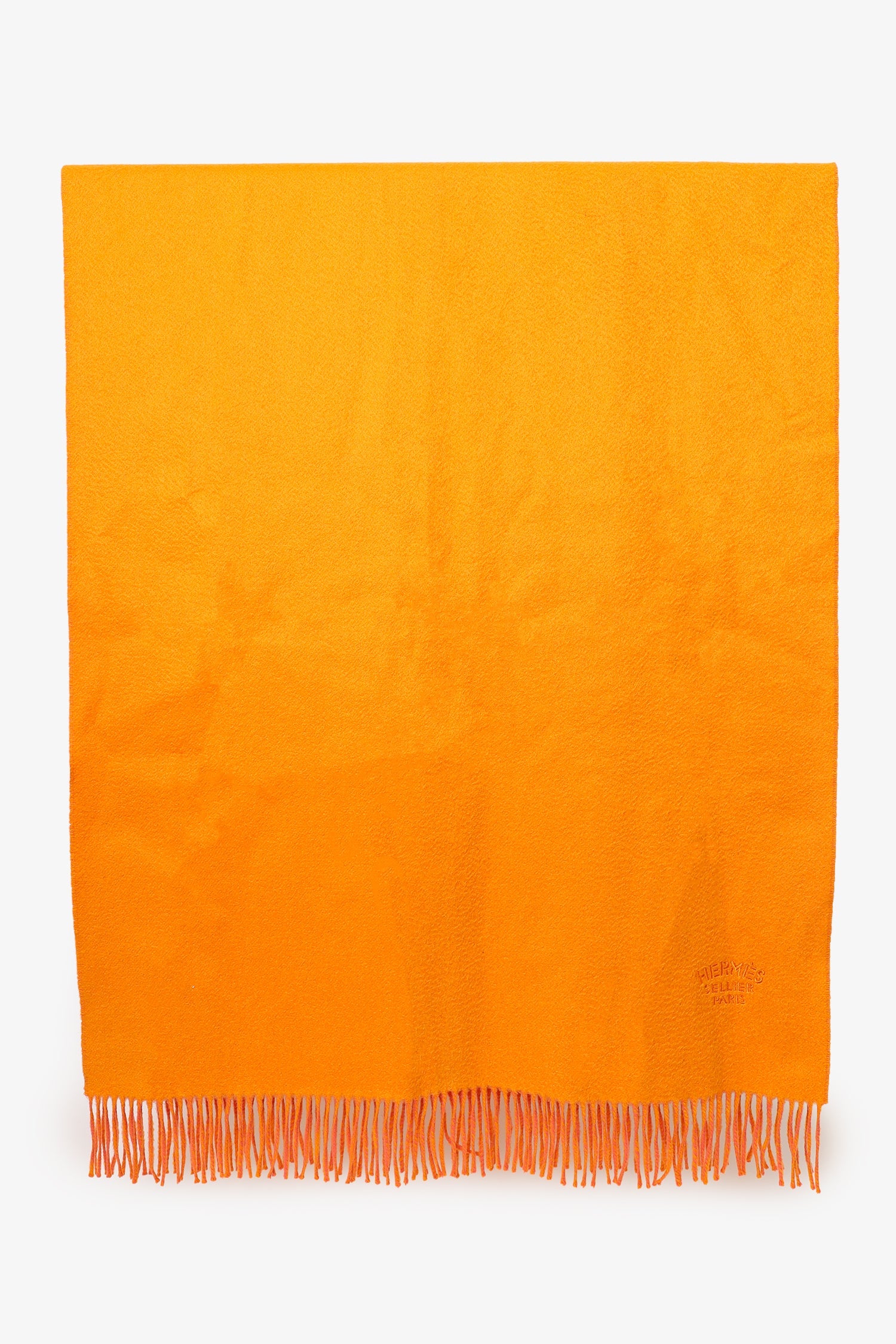 Hermès Orange/Pink Cashmere Double Face Stole